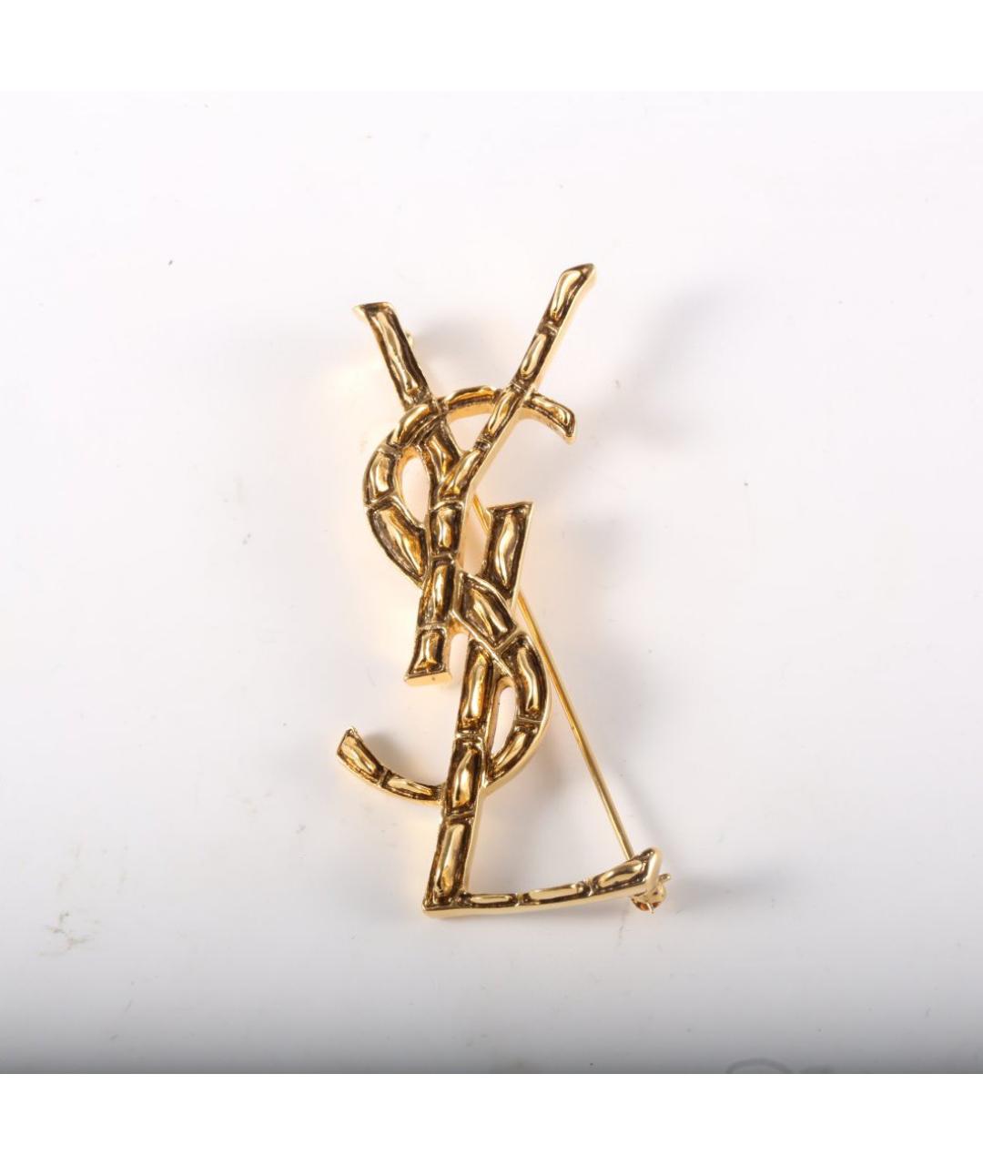 SAINT LAURENT Золотая металлическая булавка / брошь, фото 2