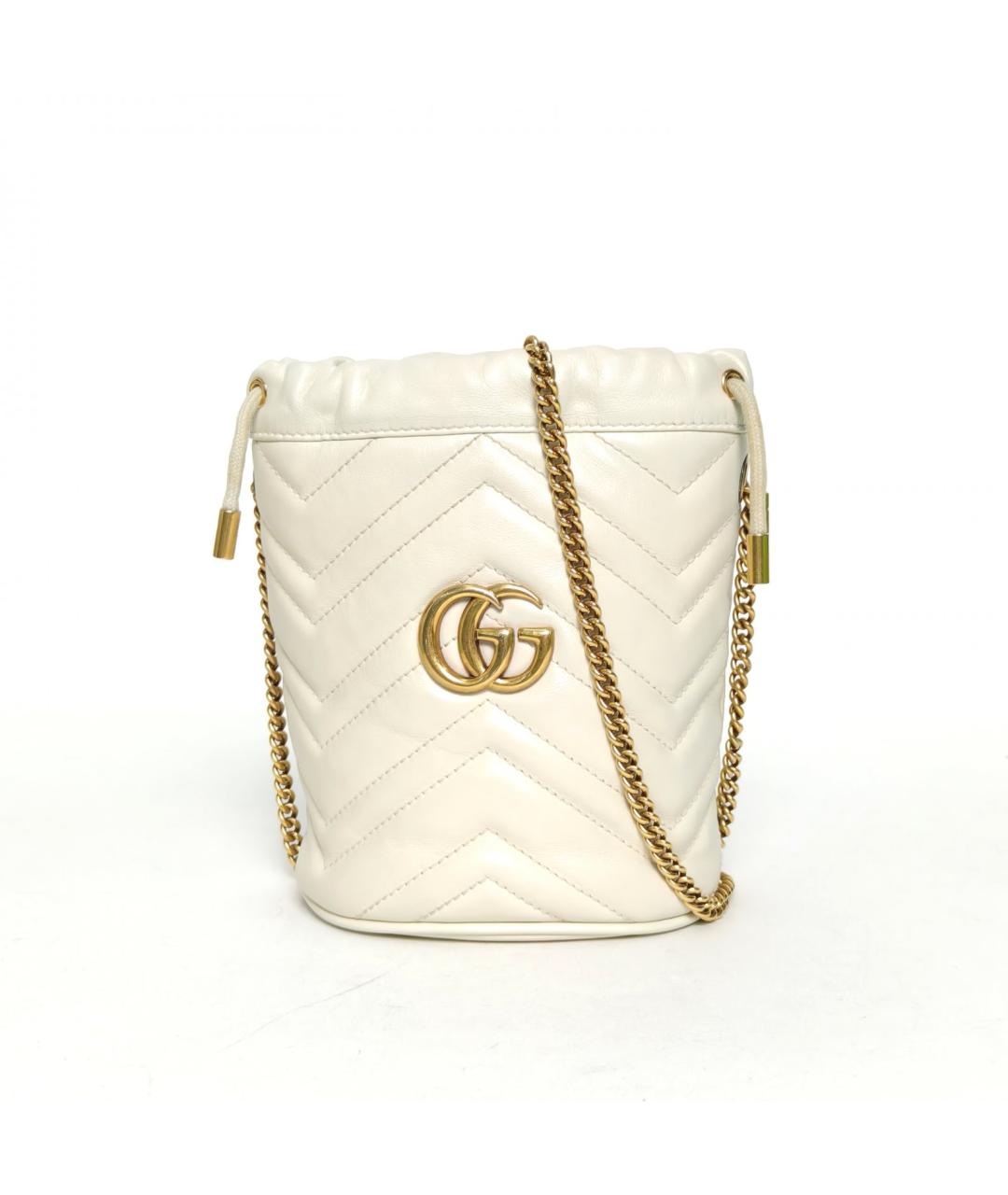 GUCCI Белая кожаная сумка через плечо, фото 2