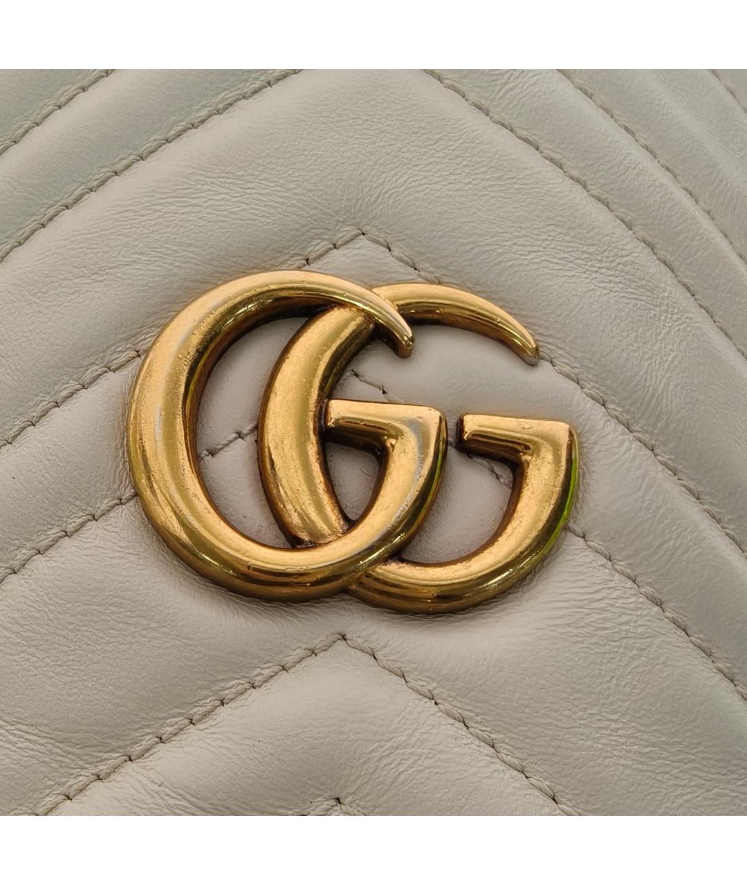 GUCCI Белая кожаная сумка через плечо, фото 7