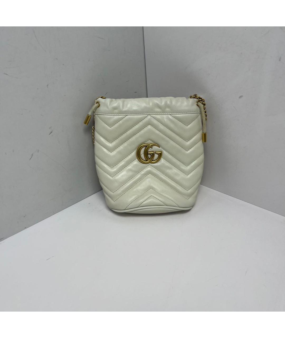 GUCCI Белая кожаная сумка через плечо, фото 9