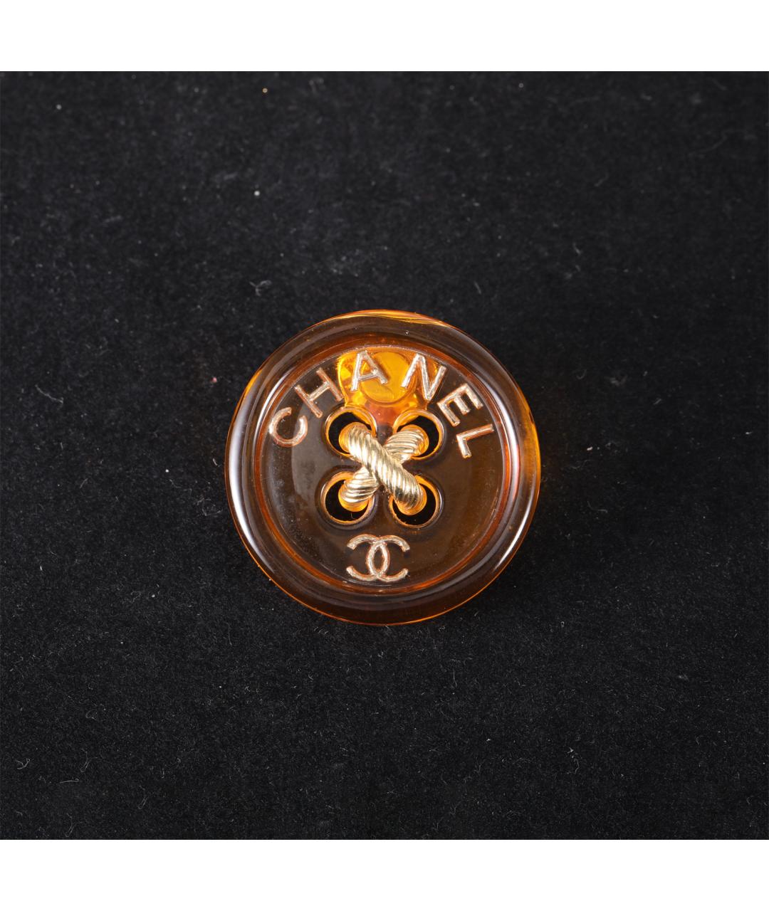 CHANEL Оранжевая металлическая булавка / брошь, фото 6