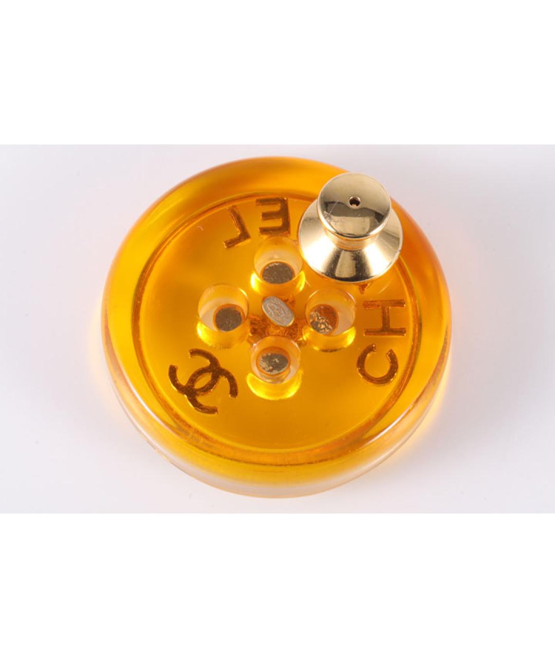 CHANEL Оранжевая металлическая булавка / брошь, фото 5