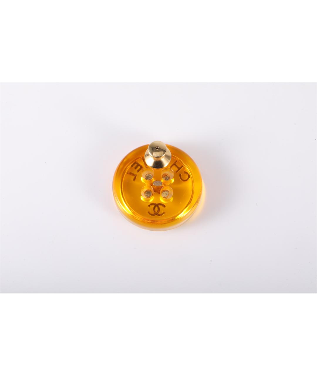 CHANEL Оранжевая металлическая булавка / брошь, фото 4