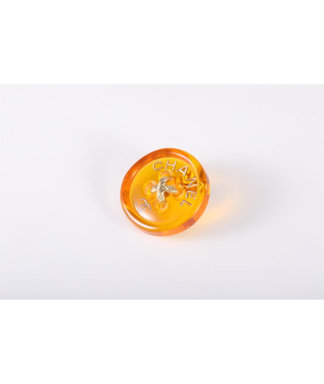 CHANEL Оранжевая металлическая булавка / брошь, фото 2