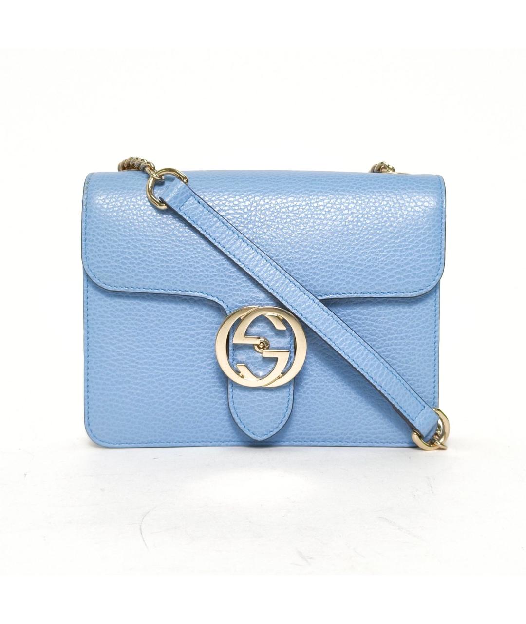 GUCCI Голубая кожаная сумка через плечо, фото 2