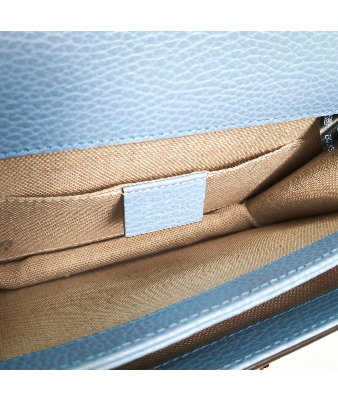 GUCCI Голубая кожаная сумка через плечо, фото 8