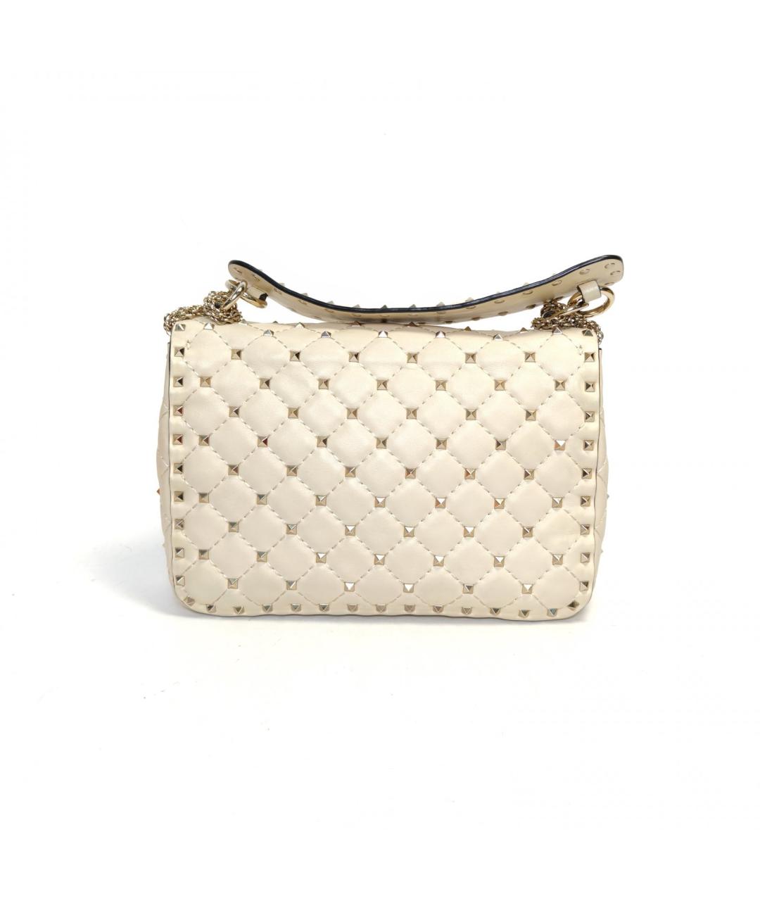 VALENTINO Бежевая кожаная сумка с короткими ручками, фото 4