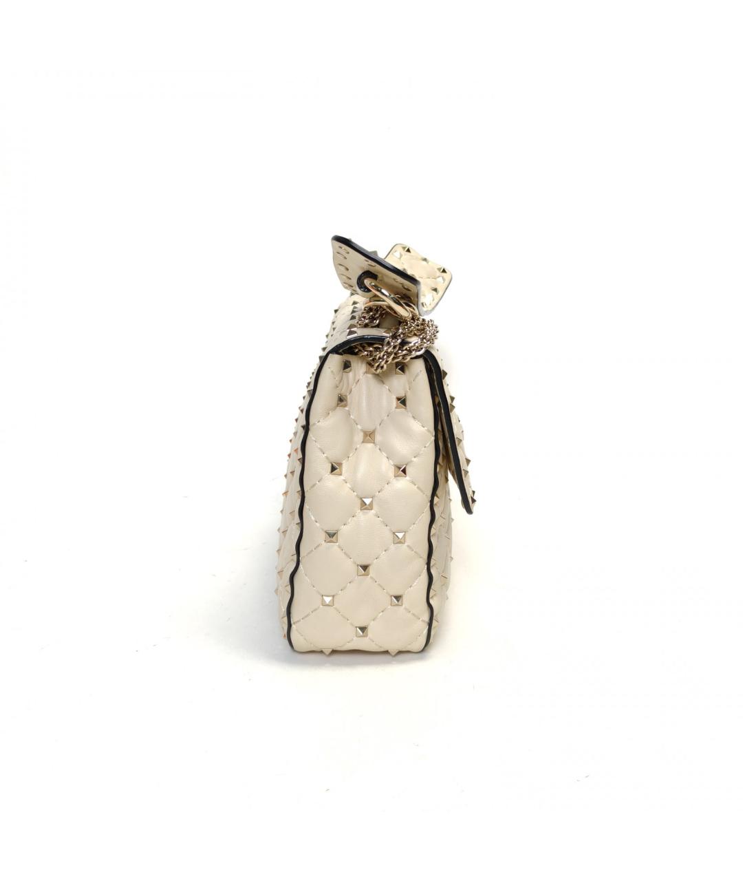 VALENTINO Бежевая кожаная сумка с короткими ручками, фото 5