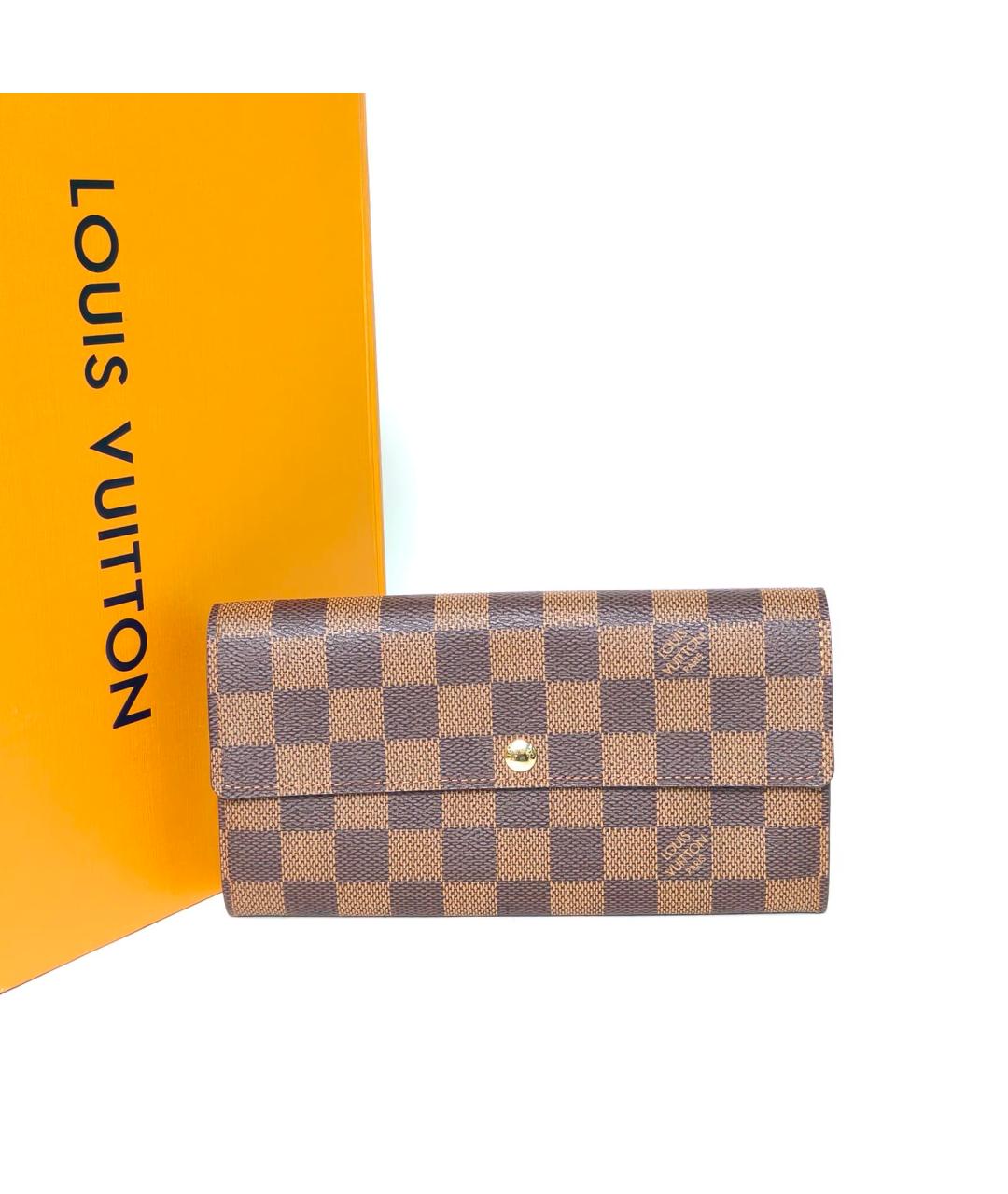 LOUIS VUITTON Коричневый кошелек, фото 9