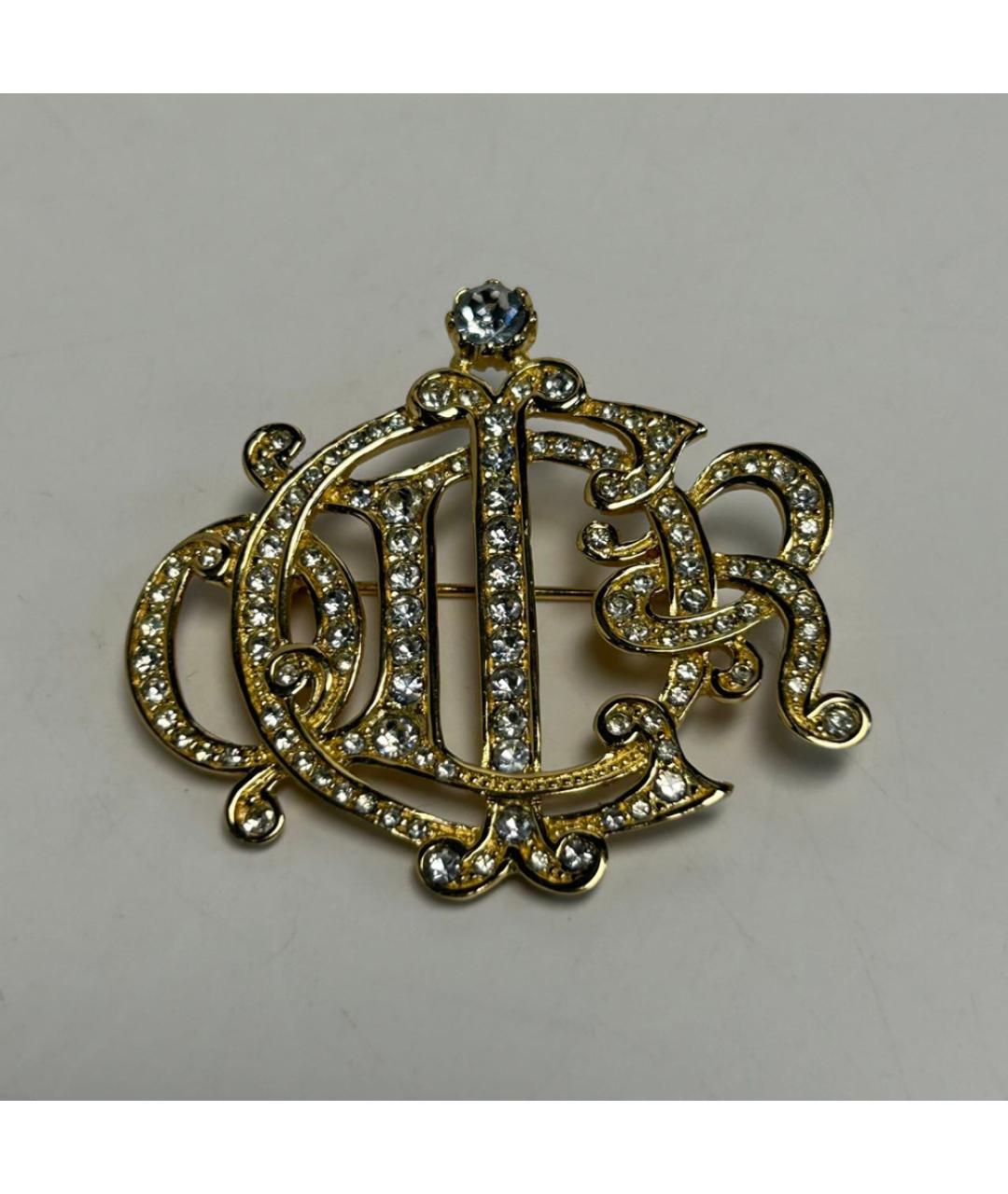 CHRISTIAN DIOR Золотая металлическая булавка / брошь, фото 6