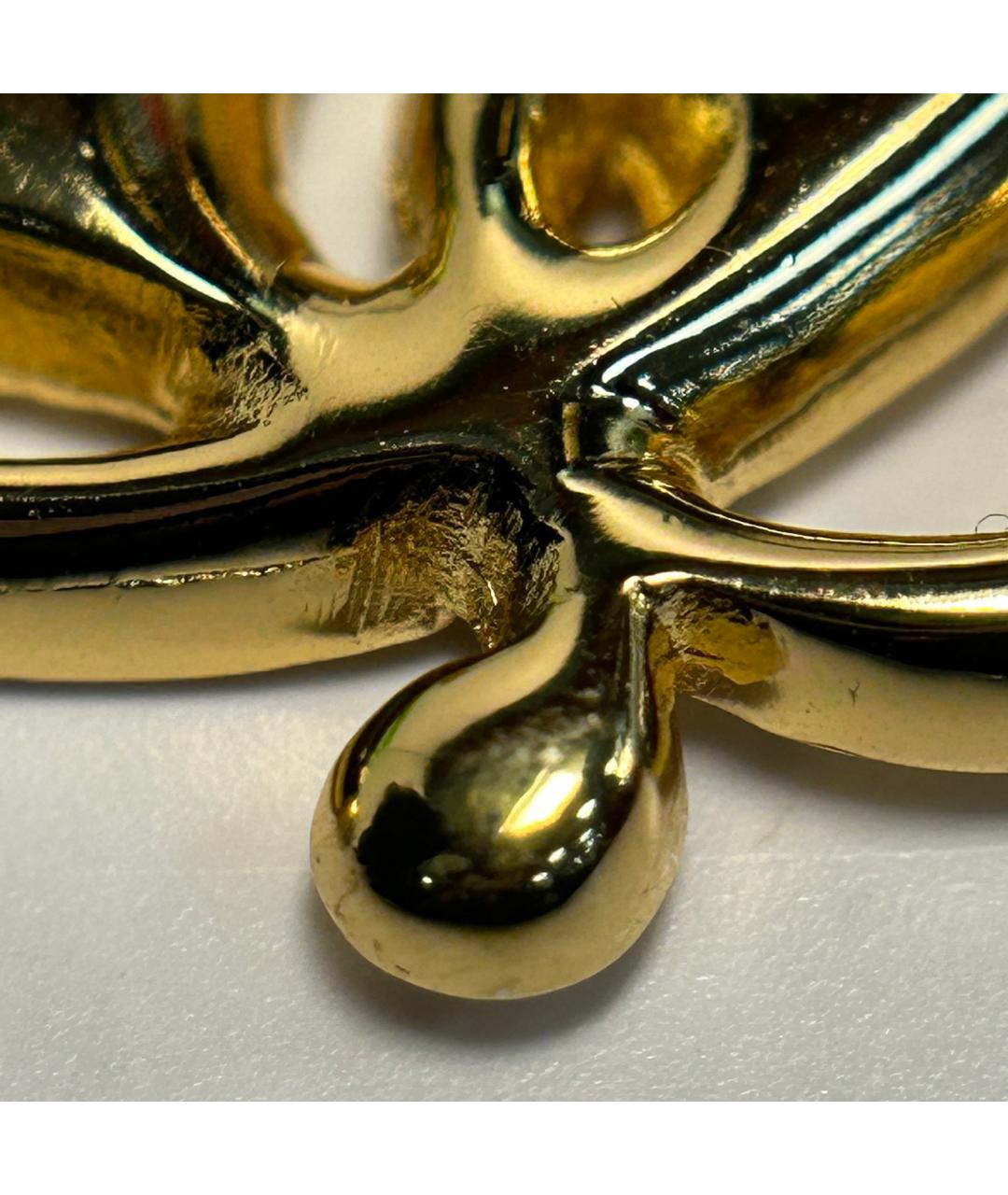 CHRISTIAN DIOR Золотая металлическая булавка / брошь, фото 7