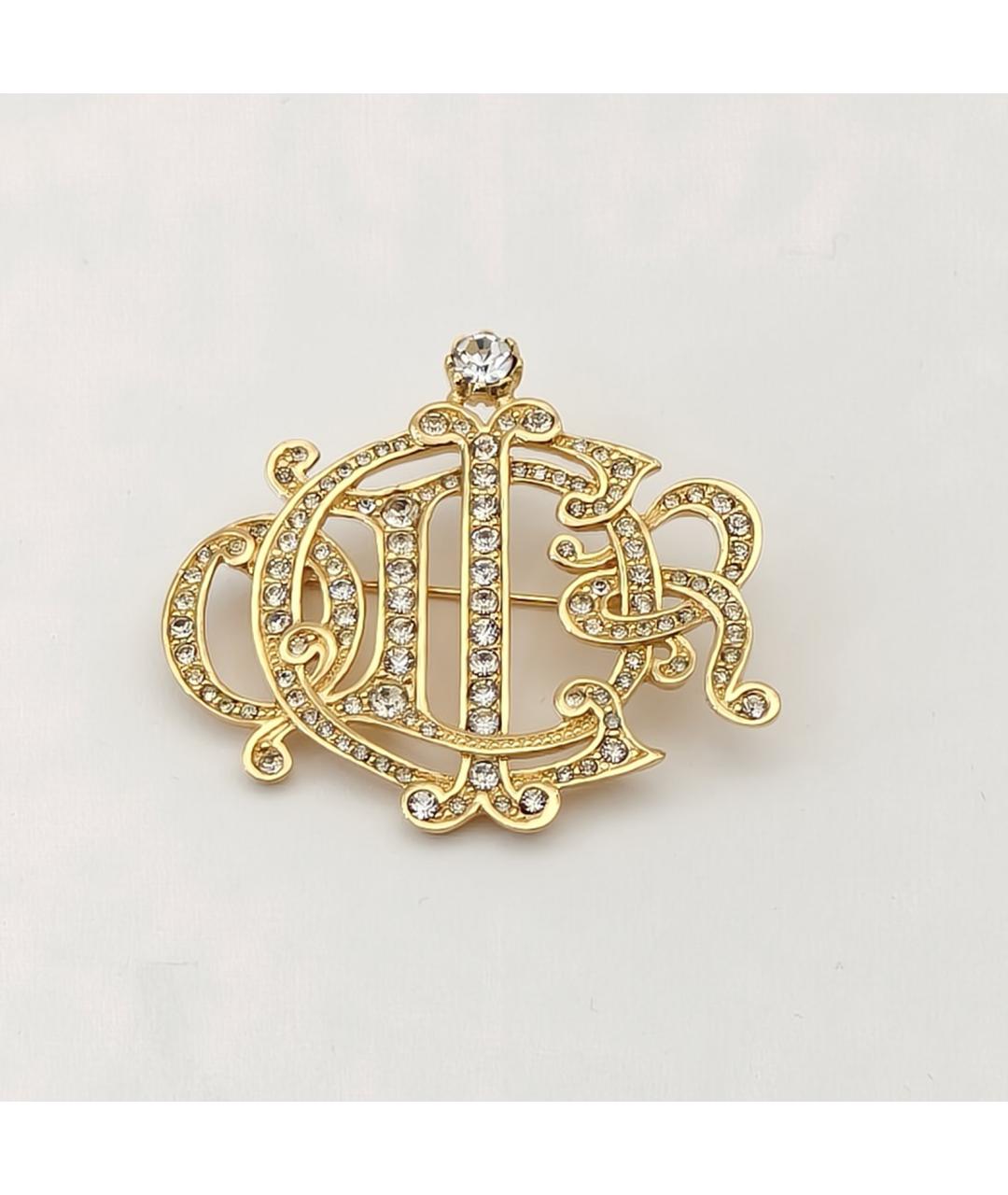 CHRISTIAN DIOR Золотая металлическая булавка / брошь, фото 3