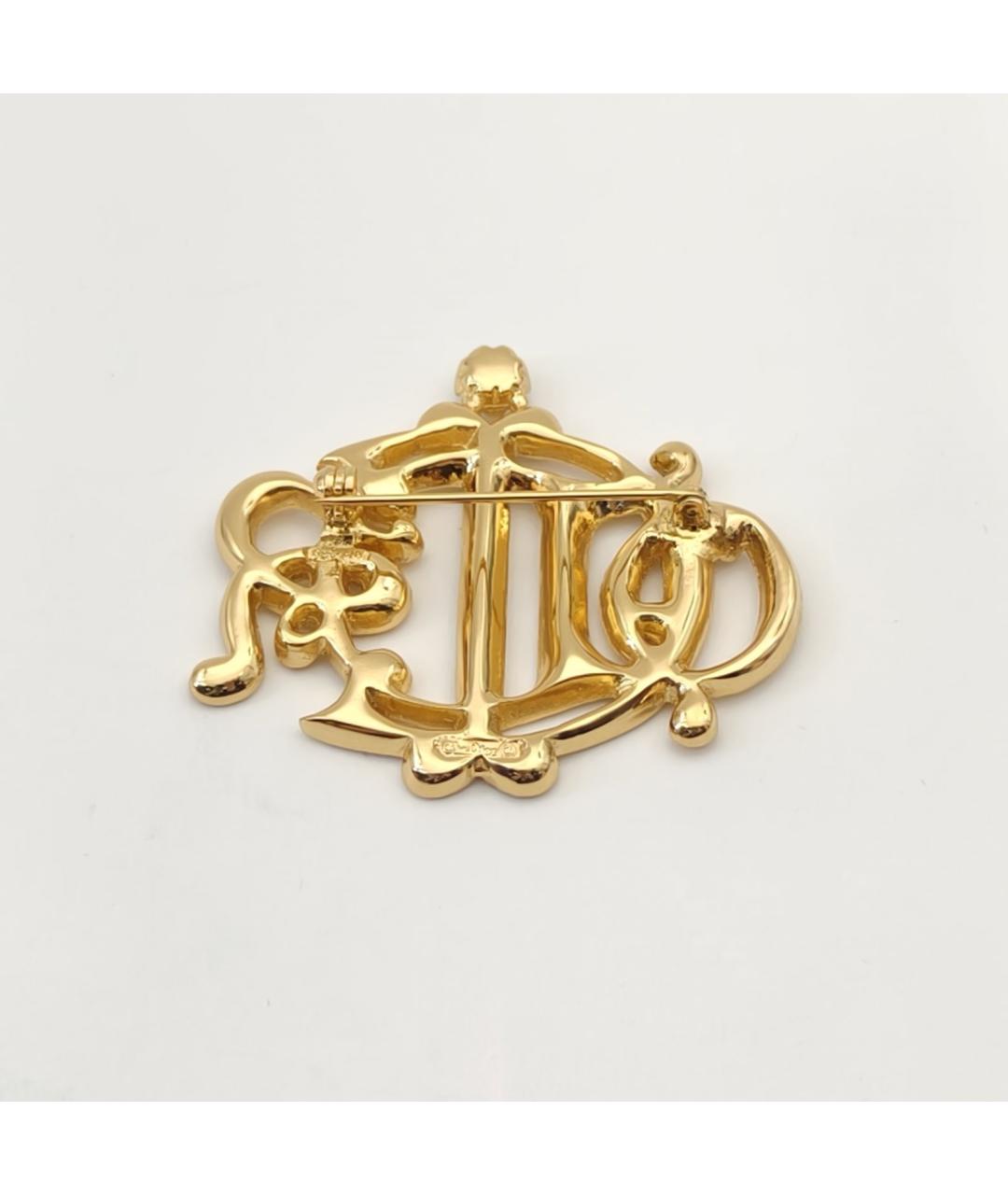 CHRISTIAN DIOR Золотая металлическая булавка / брошь, фото 5