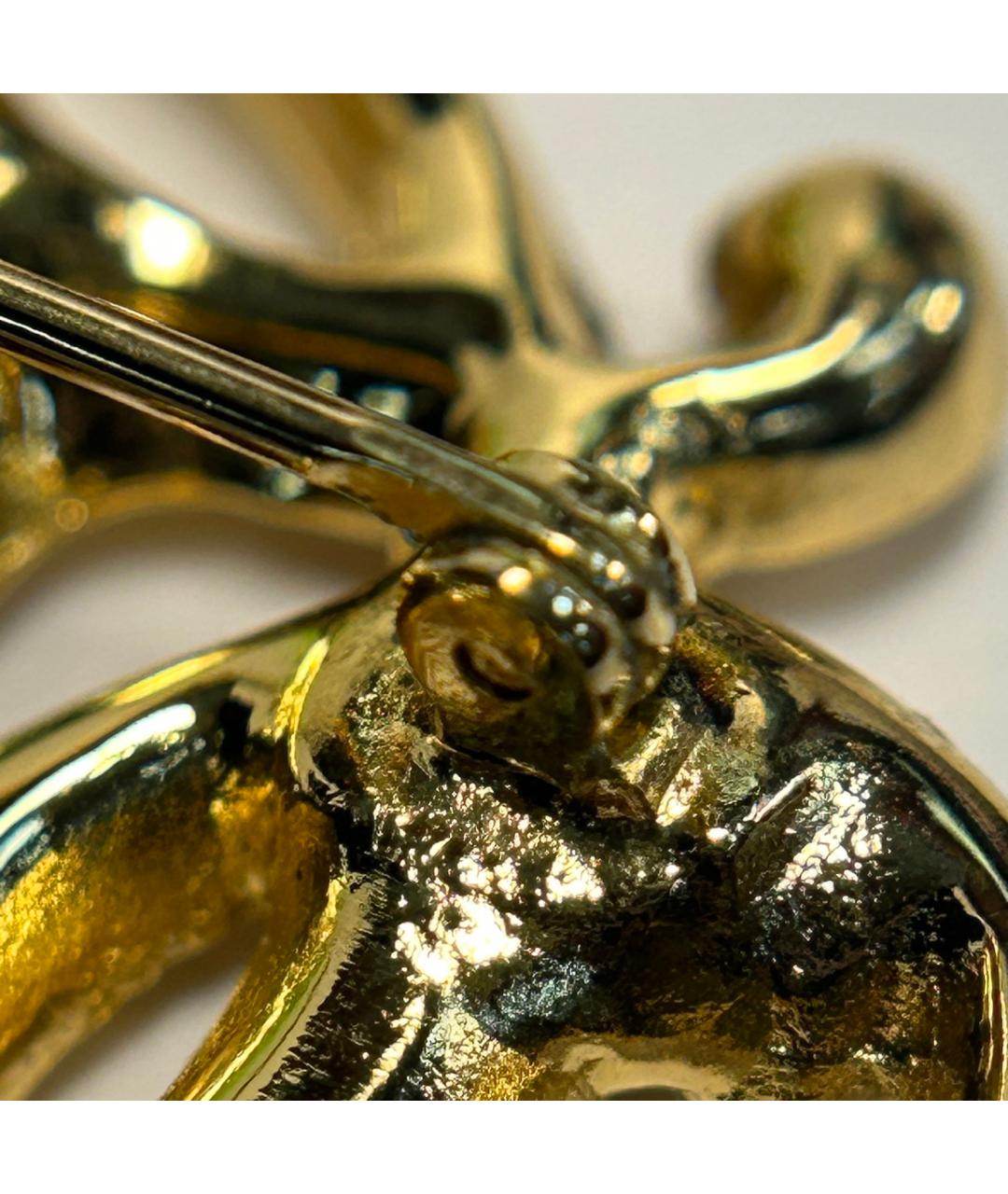 CHRISTIAN DIOR Золотая металлическая булавка / брошь, фото 9