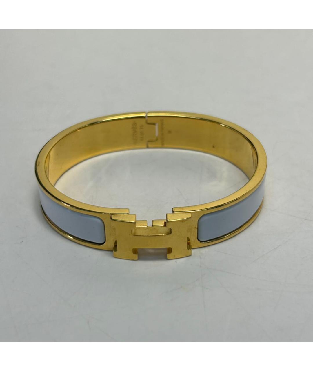 HERMES Серый металлический браслет, фото 7