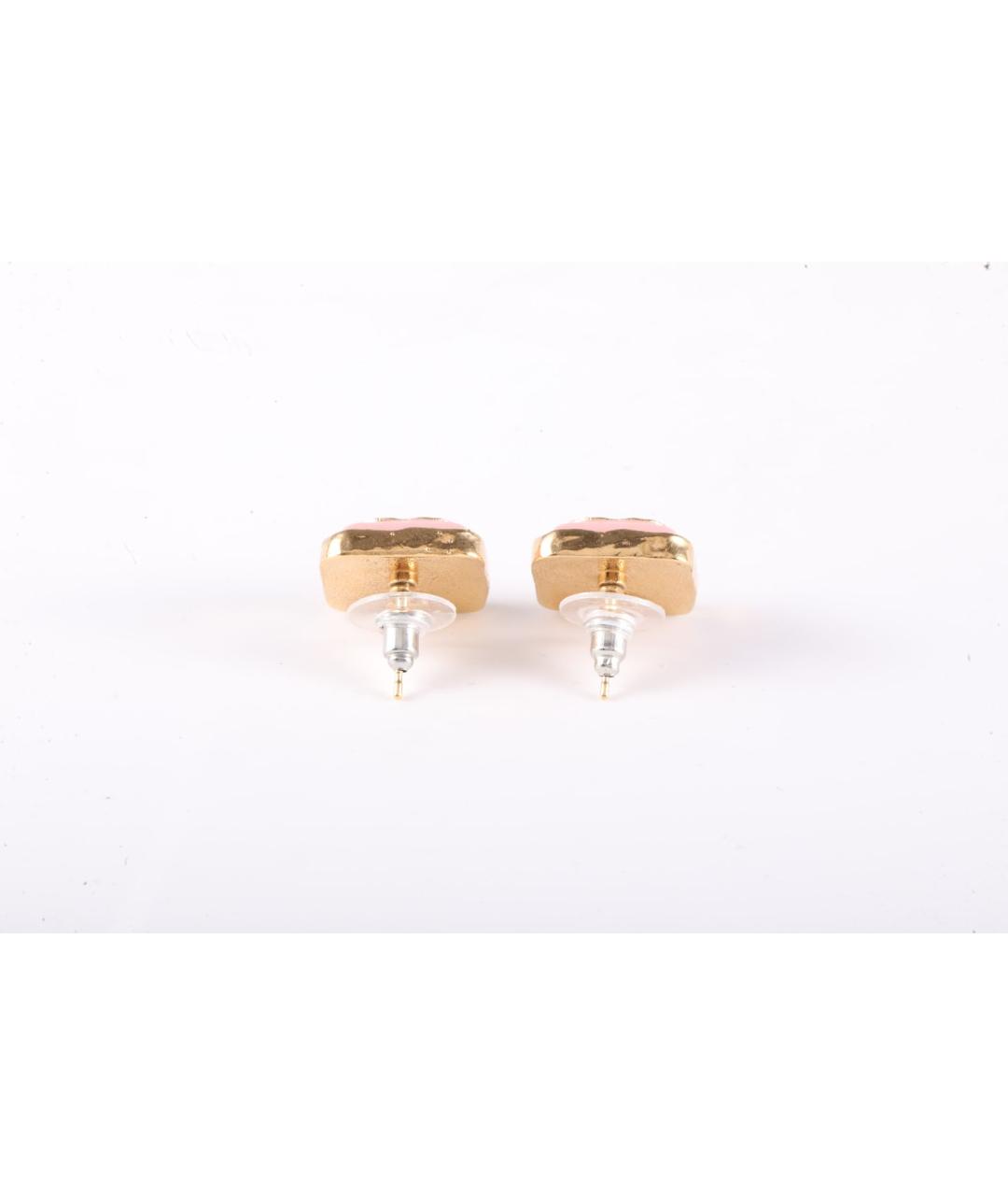 CHANEL Розовые металлические серьги, фото 3