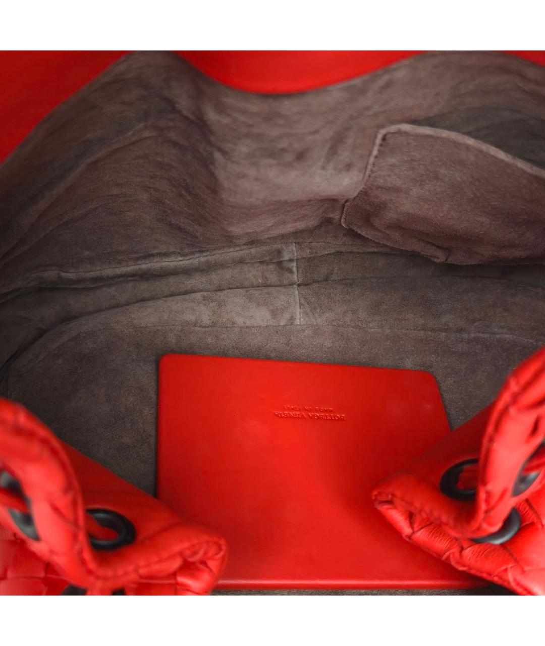 BOTTEGA VENETA Красная кожаная сумка через плечо, фото 7