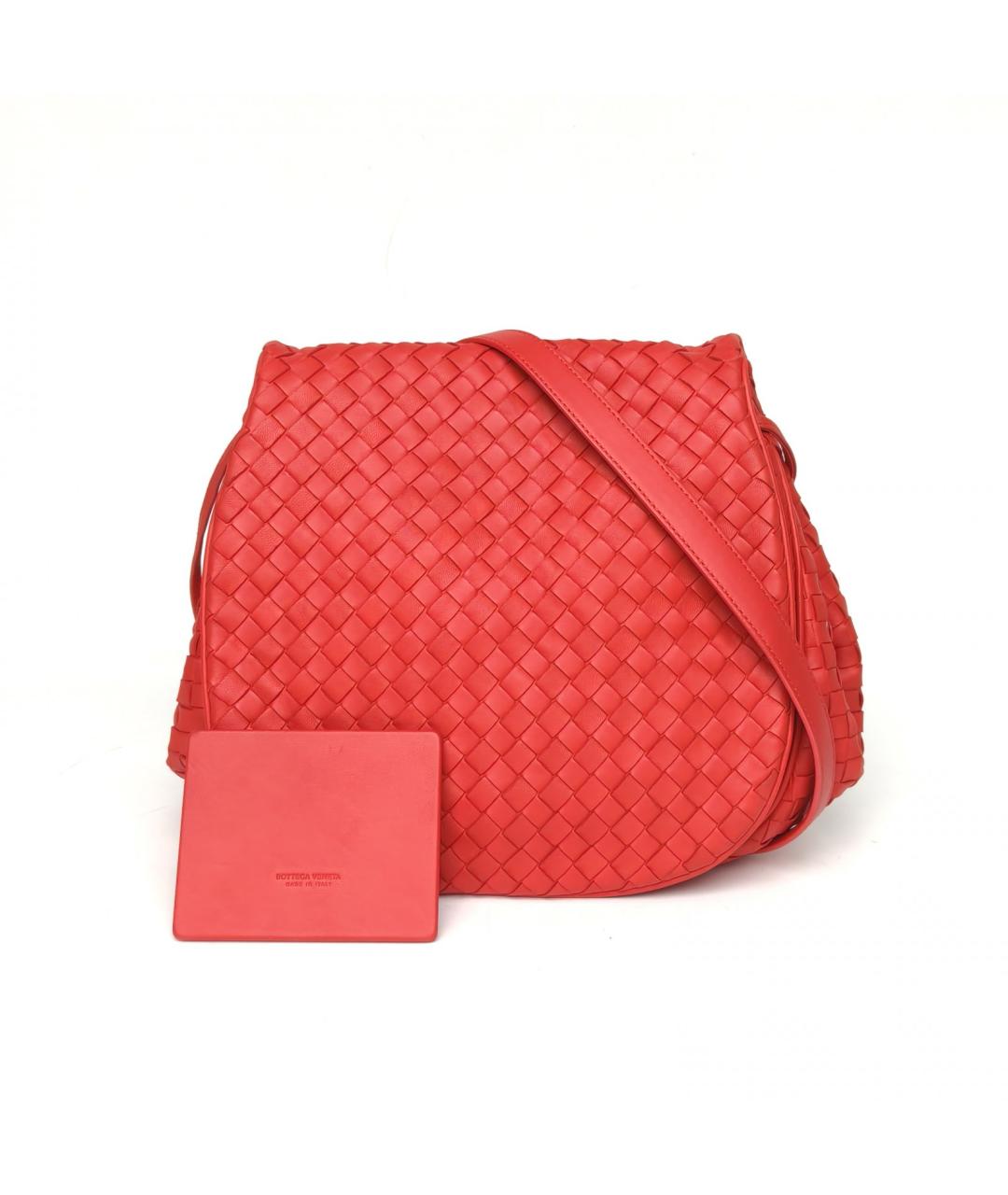 BOTTEGA VENETA Красная кожаная сумка через плечо, фото 8