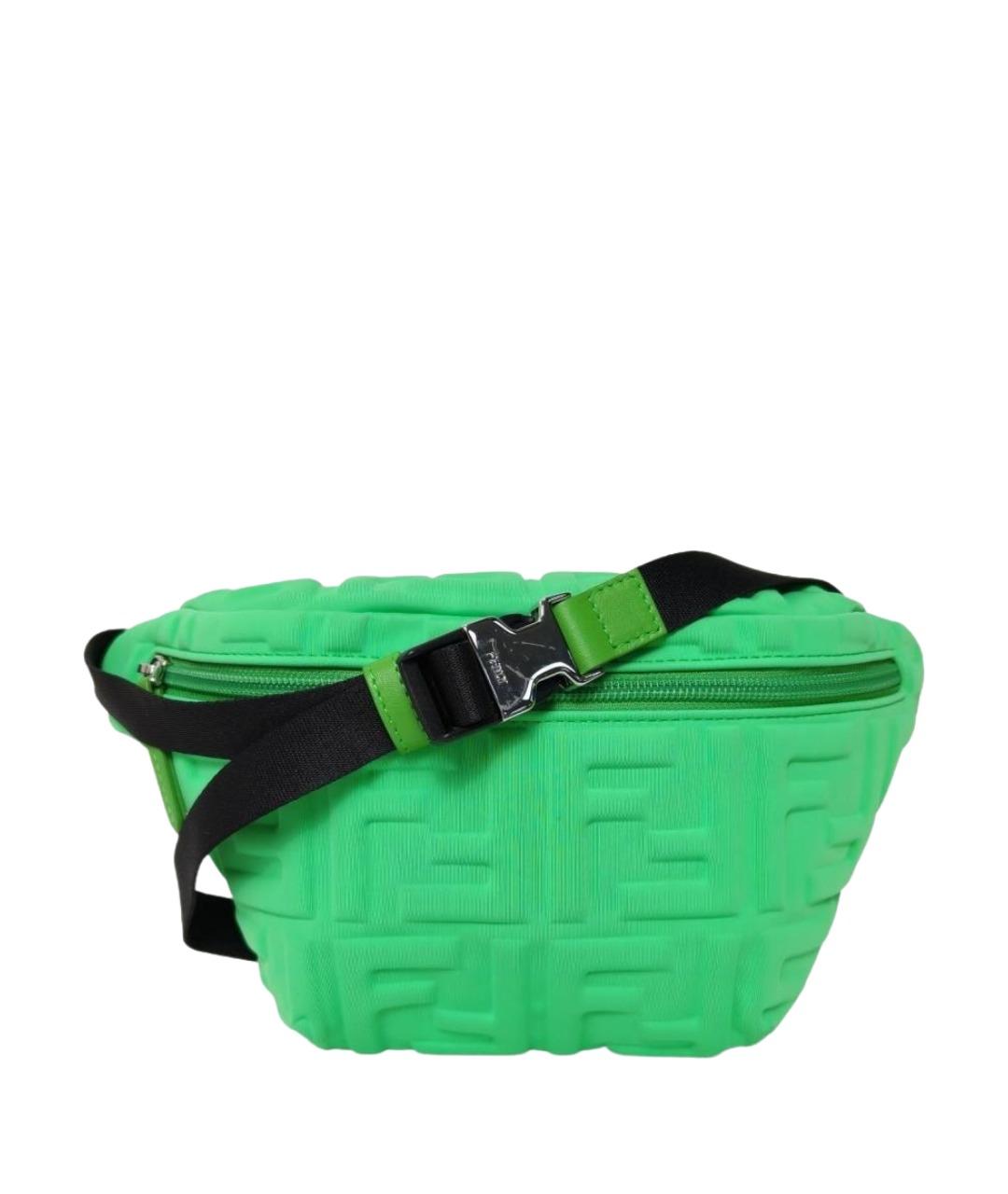 FENDI Зеленая тканевая пляжная сумка, фото 1