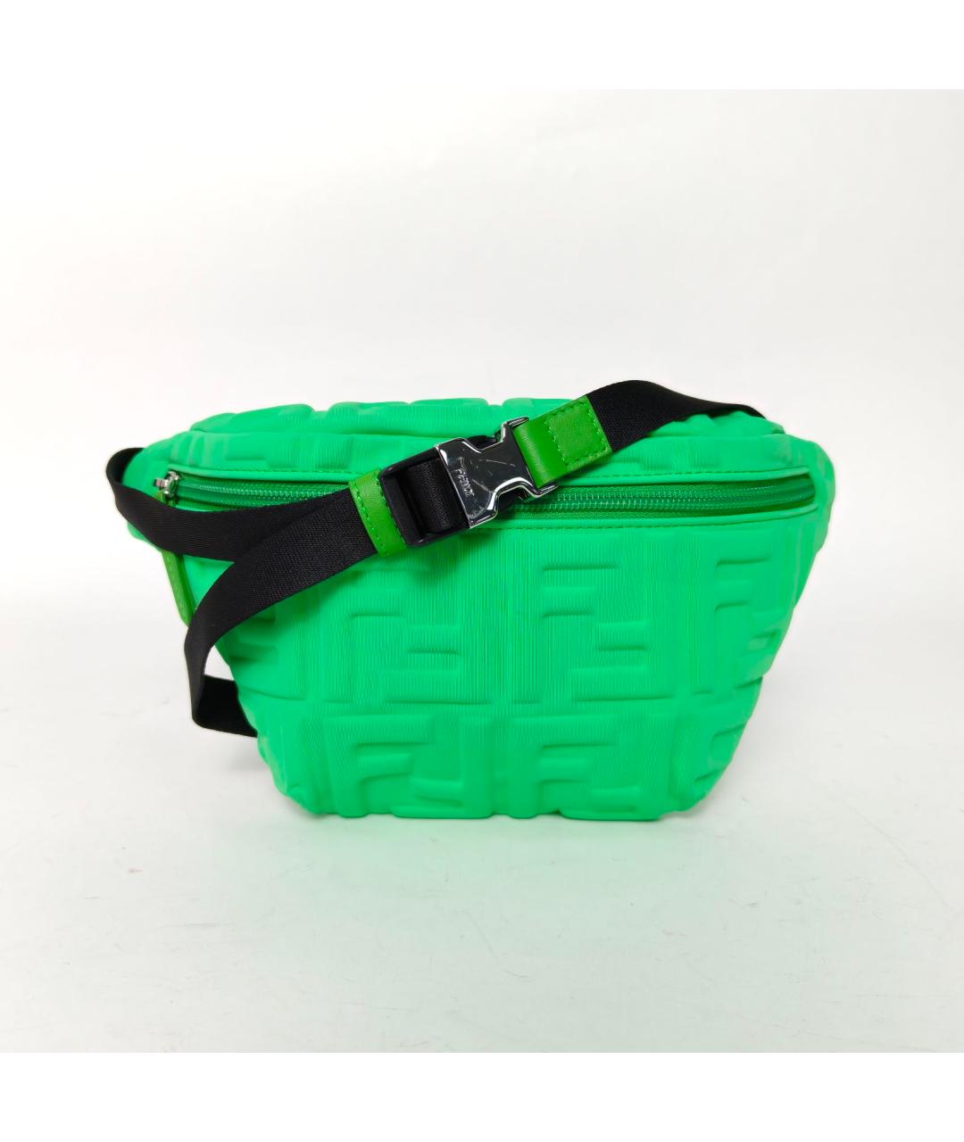 FENDI Зеленая тканевая пляжная сумка, фото 2