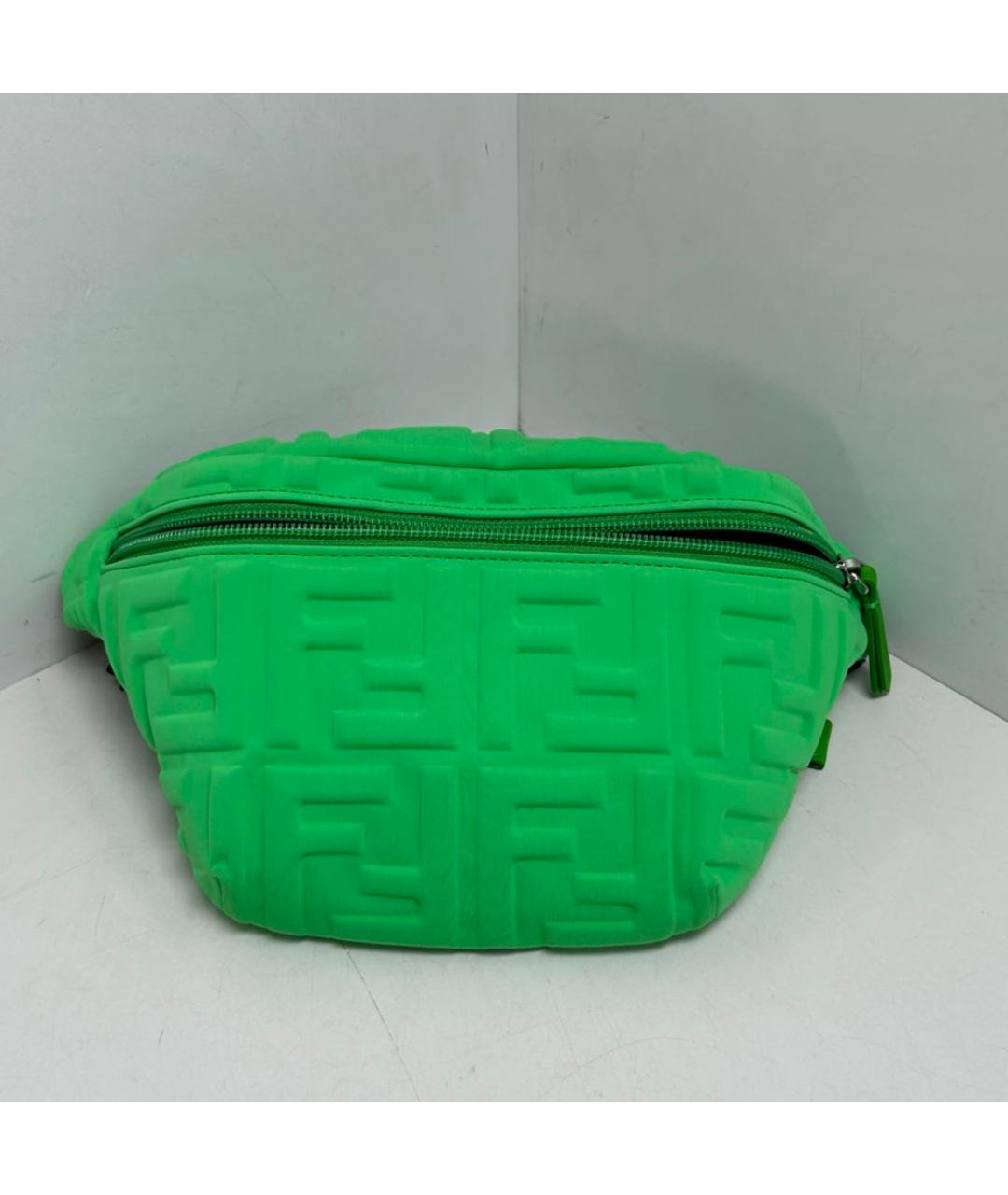 FENDI Зеленая тканевая пляжная сумка, фото 8