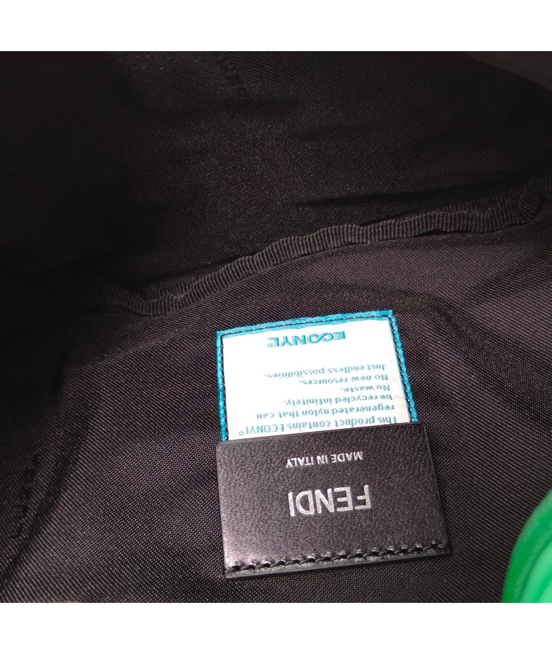 FENDI Зеленая тканевая пляжная сумка, фото 7