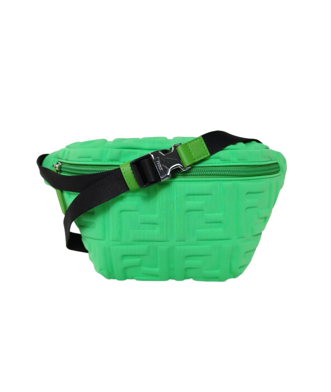 FENDI Зеленая тканевая пляжная сумка, фото 10