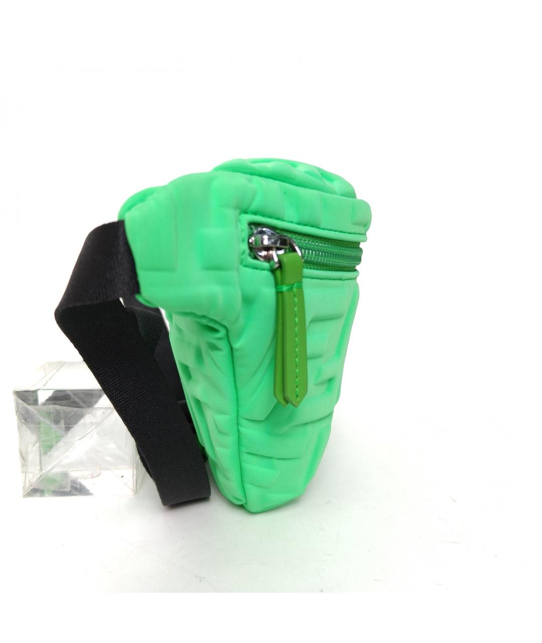 FENDI Зеленая тканевая пляжная сумка, фото 3