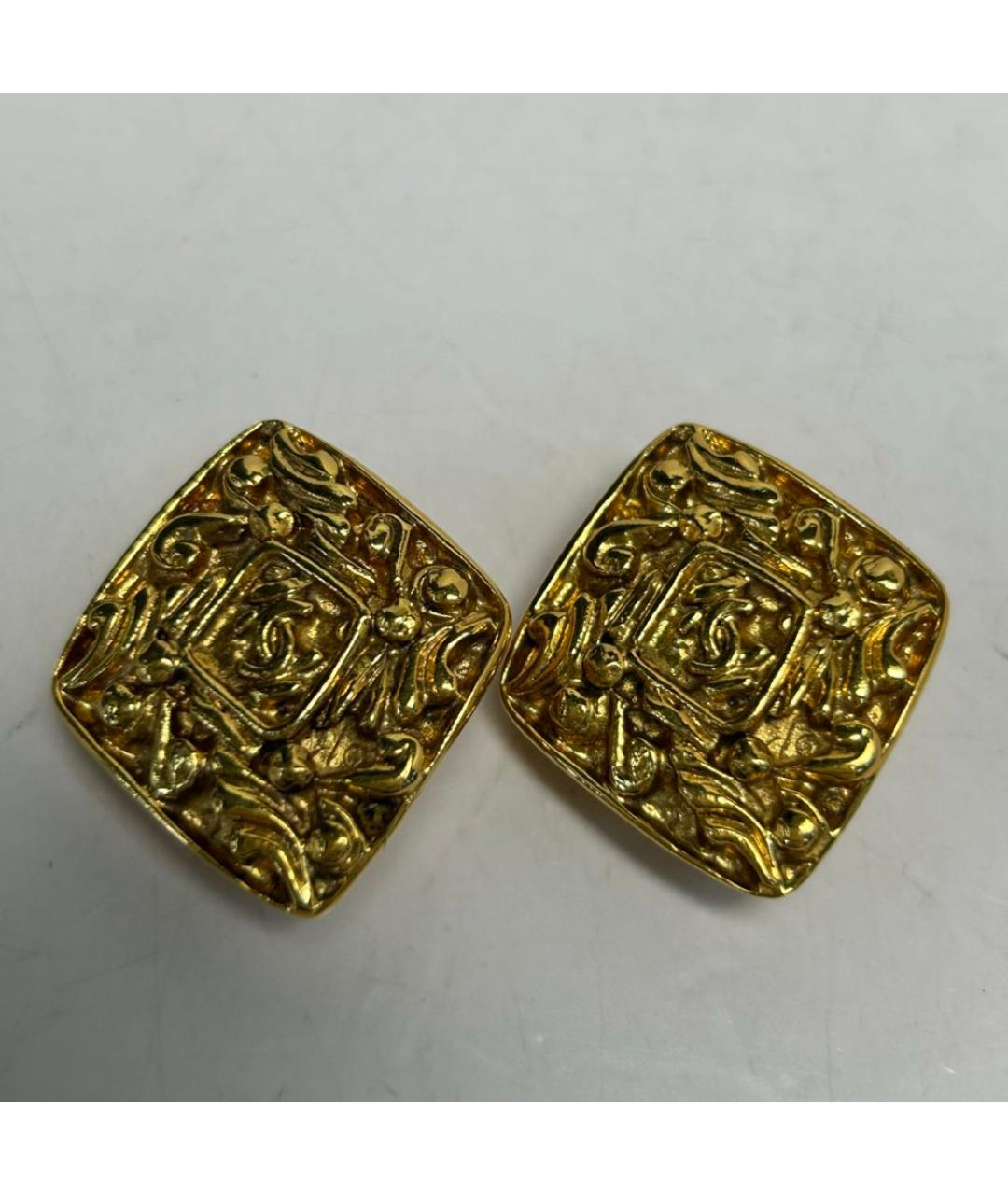 CHANEL Золотые металлические серьги, фото 5
