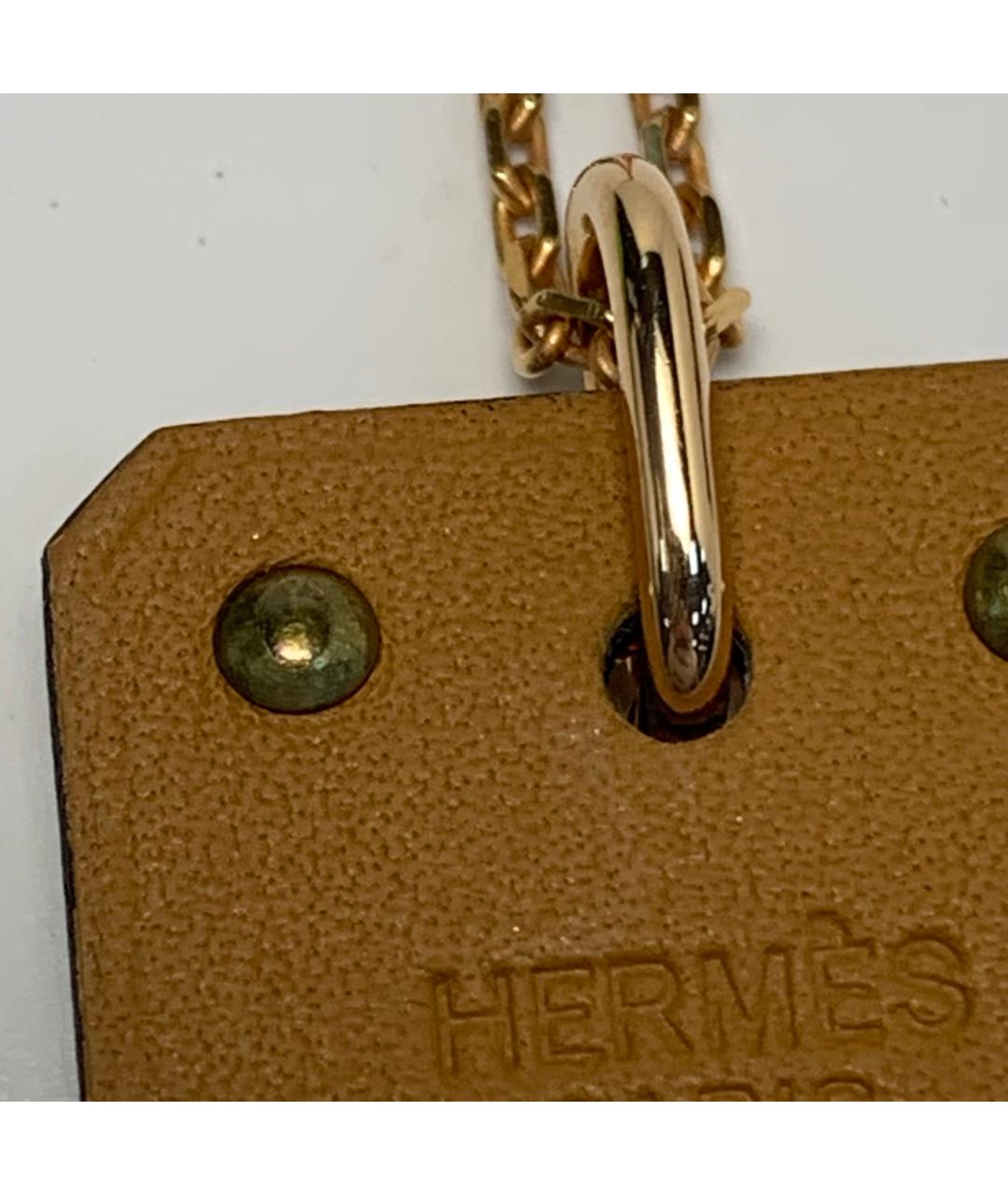 HERMES Золотая металлическая подвеска, фото 9