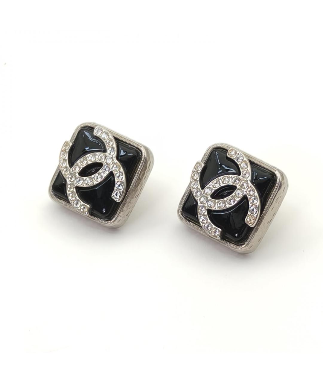 CHANEL Черные металлические серьги, фото 4