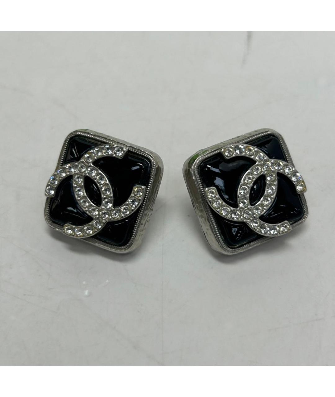 CHANEL Черные металлические серьги, фото 7