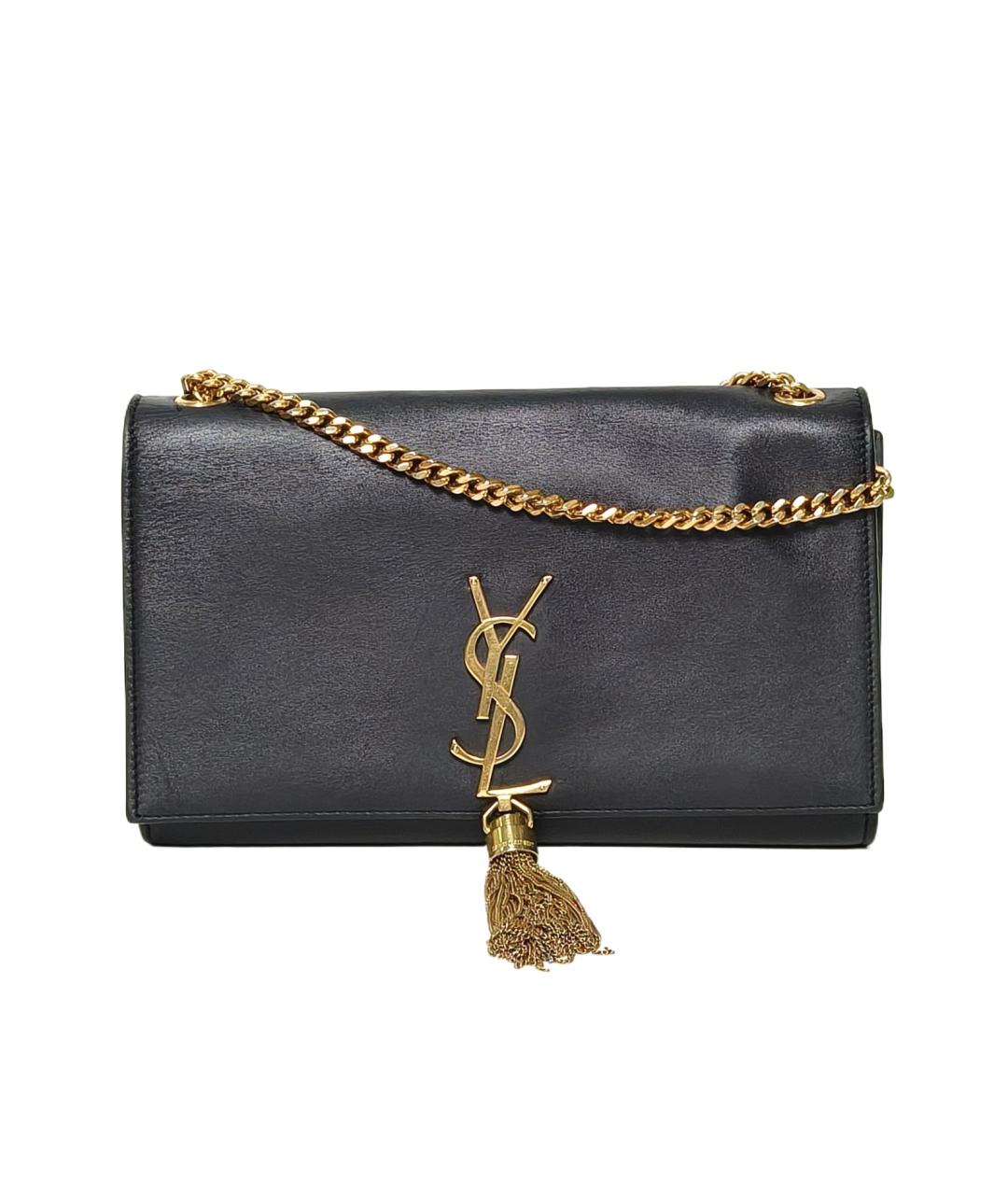 SAINT LAURENT Черная кожаная сумка через плечо, фото 10
