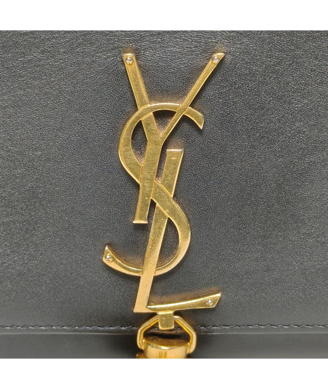 SAINT LAURENT Черная кожаная сумка через плечо, фото 7