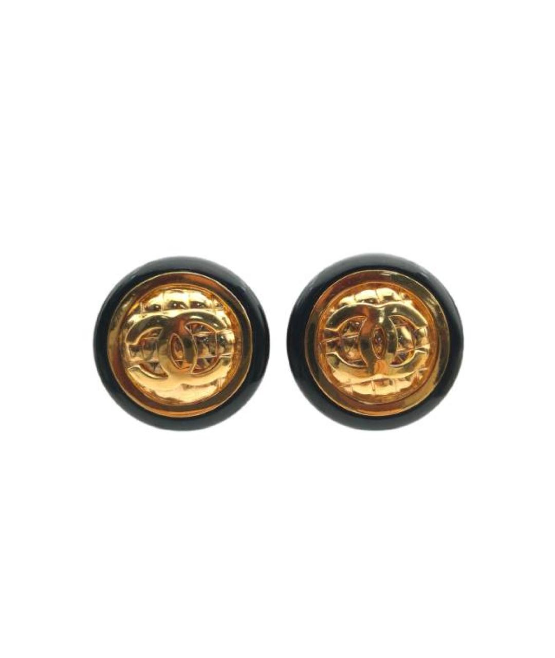 CHANEL Золотые металлические серьги, фото 1