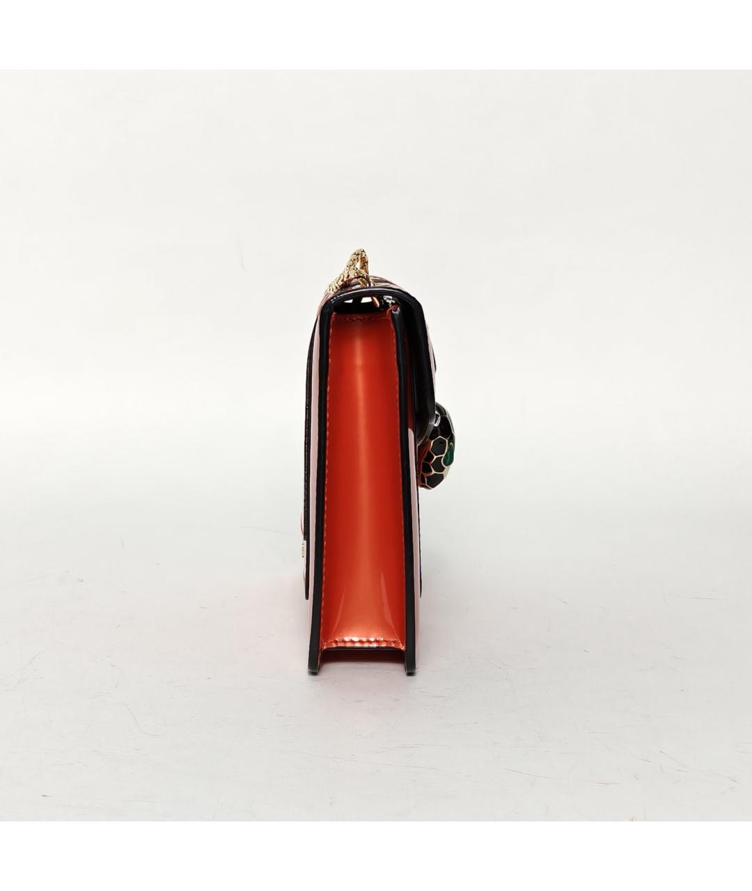 BVLGARI Оранжевая сумка через плечо из лакированной кожи, фото 5