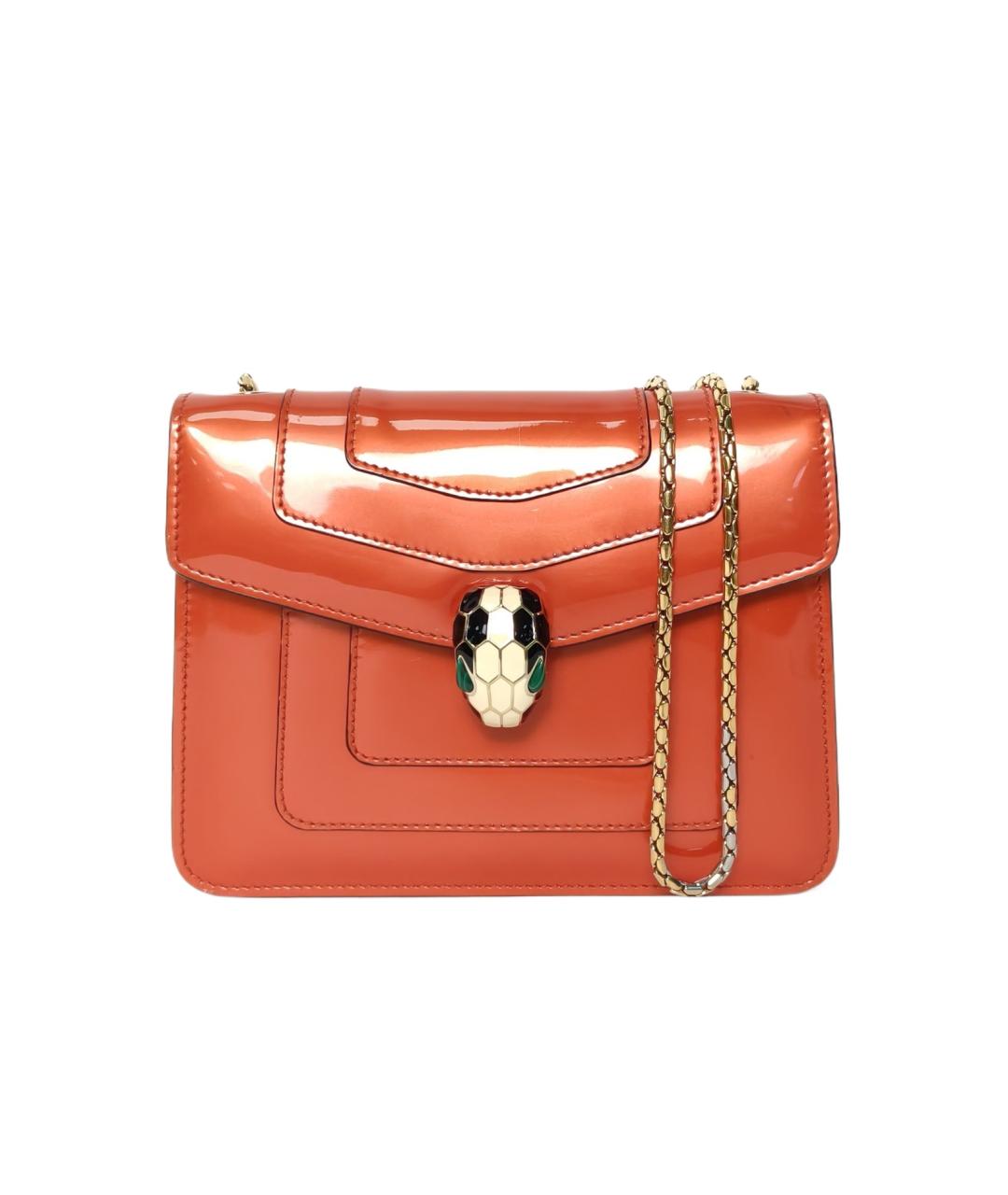 BVLGARI Оранжевая сумка через плечо из лакированной кожи, фото 1