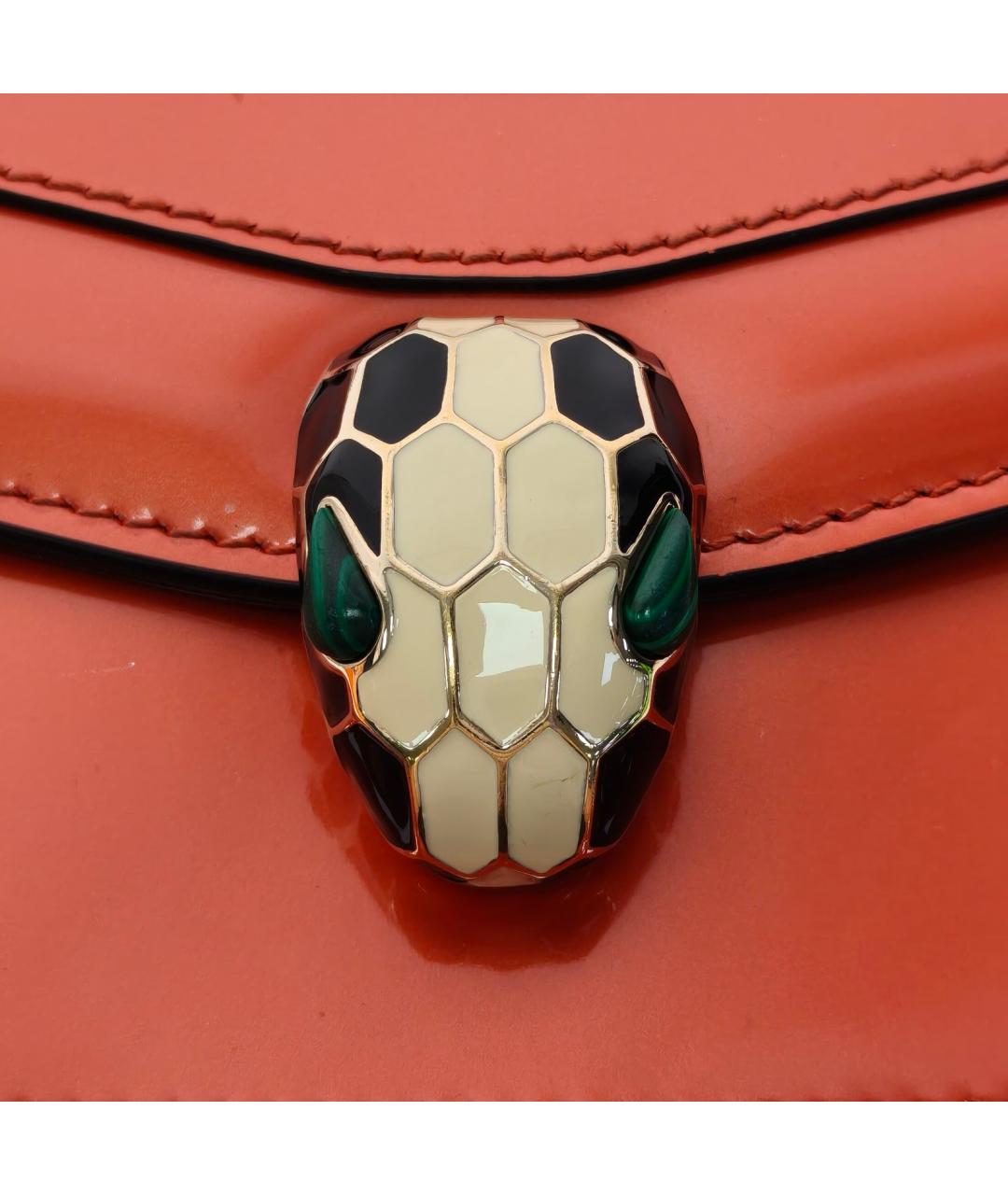 BVLGARI Оранжевая сумка через плечо из лакированной кожи, фото 7