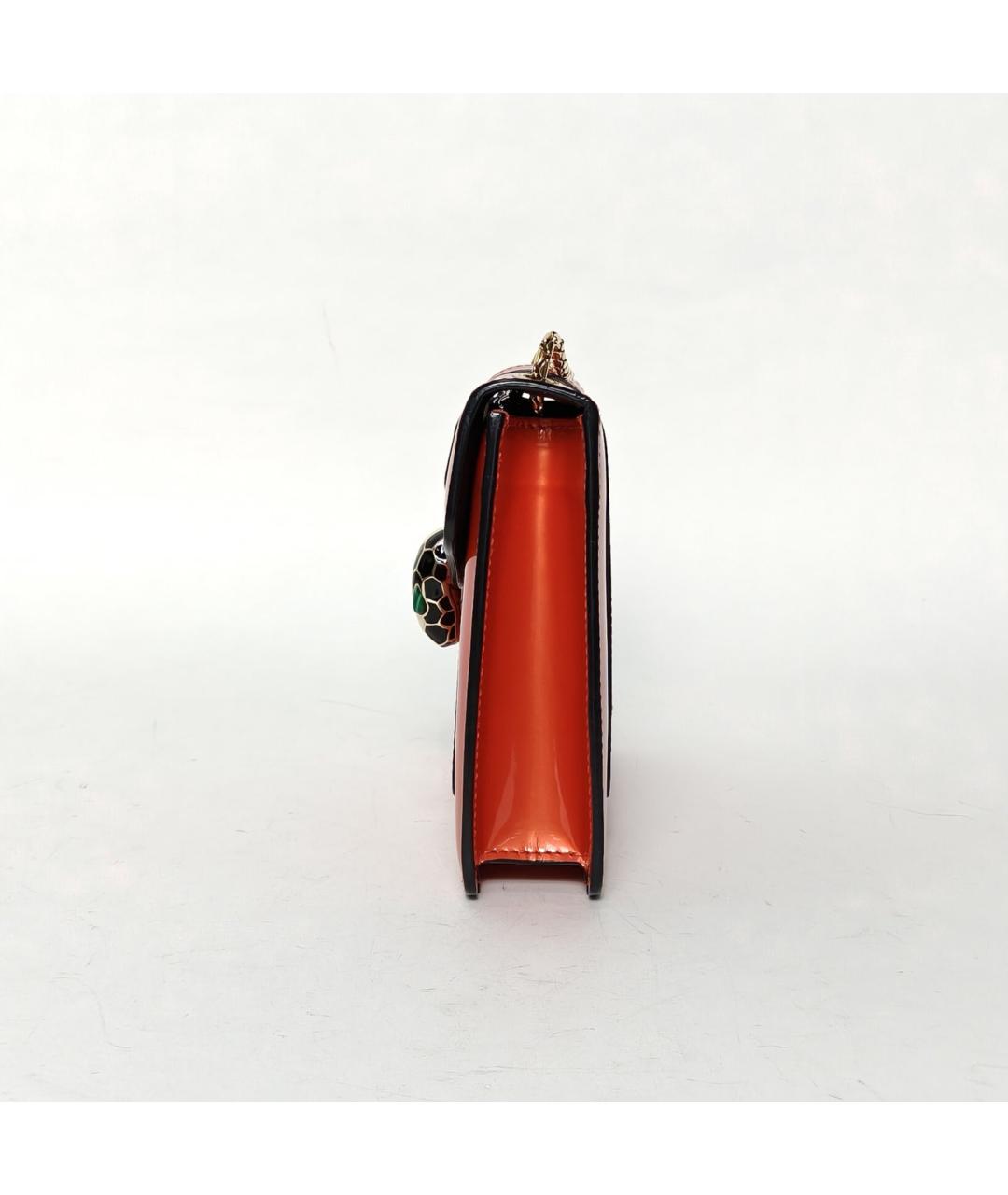 BVLGARI Оранжевая сумка через плечо из лакированной кожи, фото 3