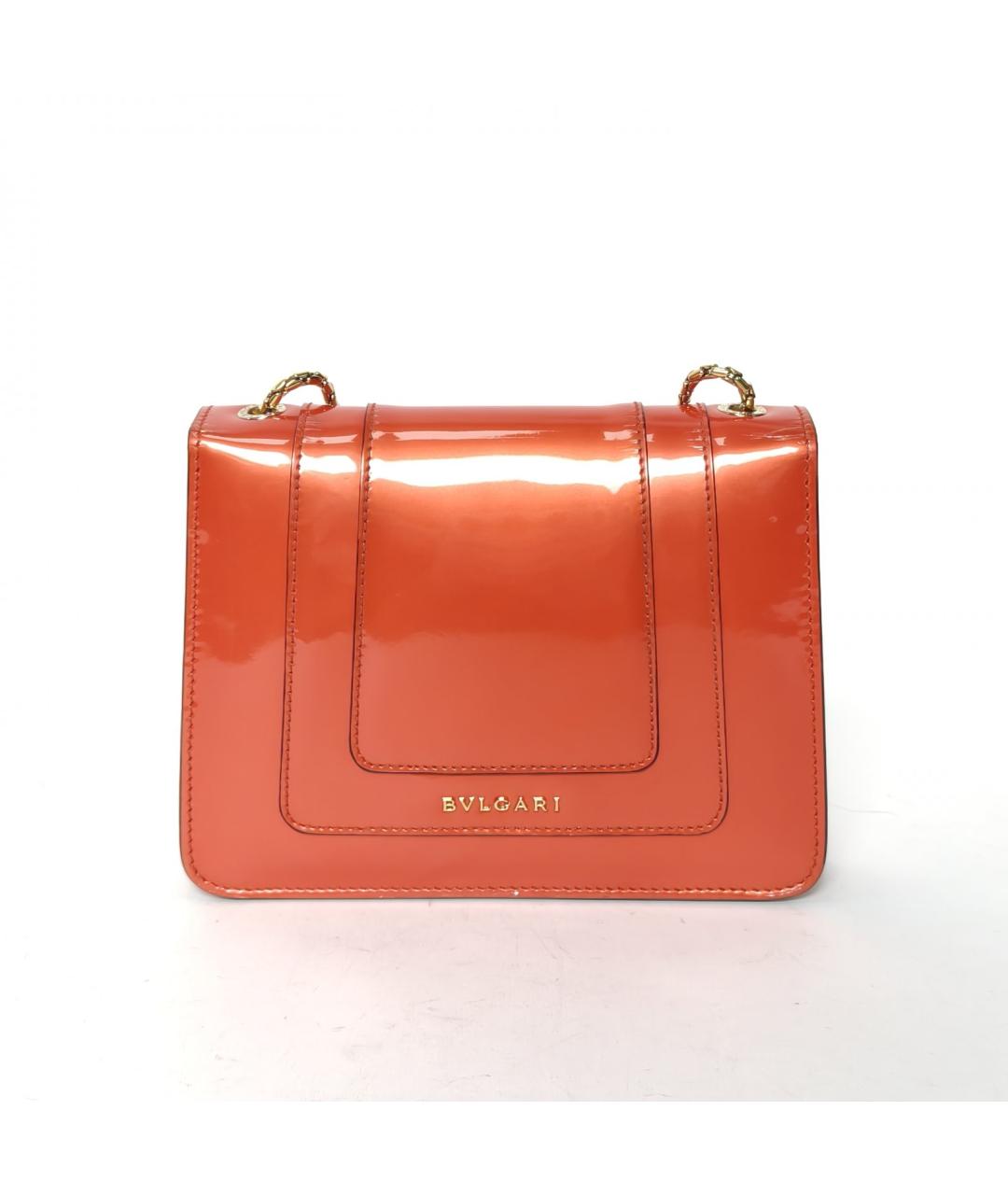 BVLGARI Оранжевая сумка через плечо из лакированной кожи, фото 4