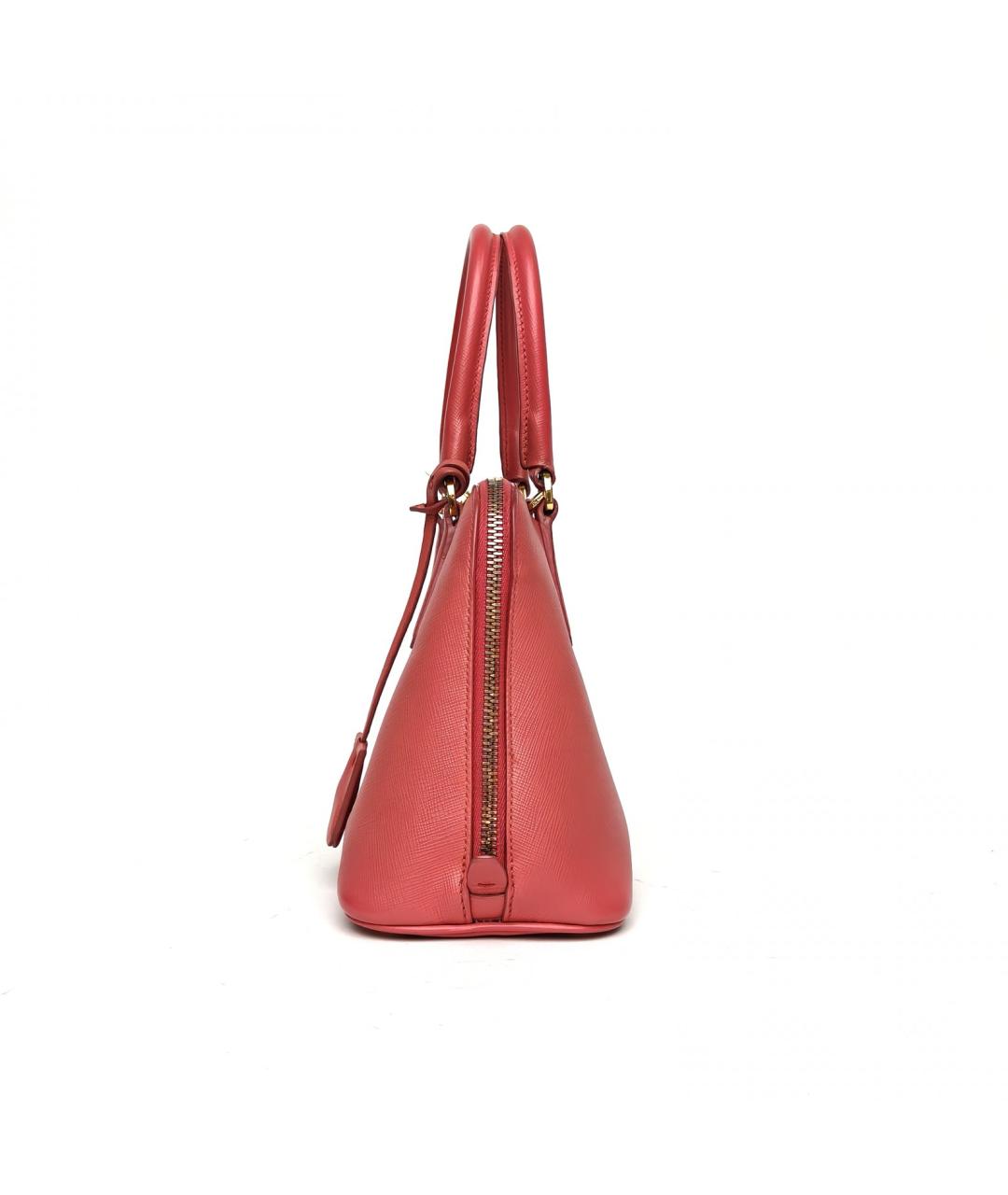 PRADA Коралловая кожаная сумка с короткими ручками, фото 3