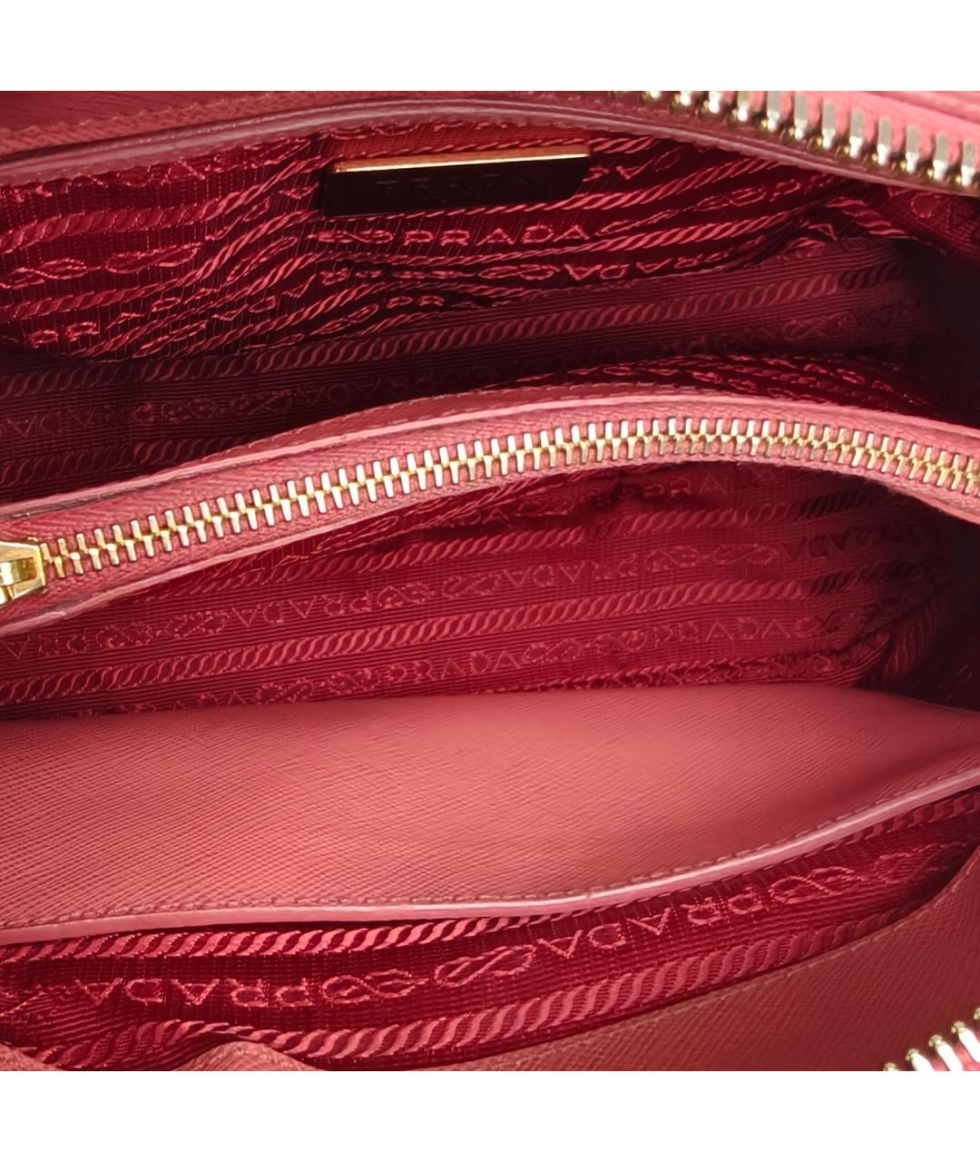 PRADA Коралловая кожаная сумка с короткими ручками, фото 8