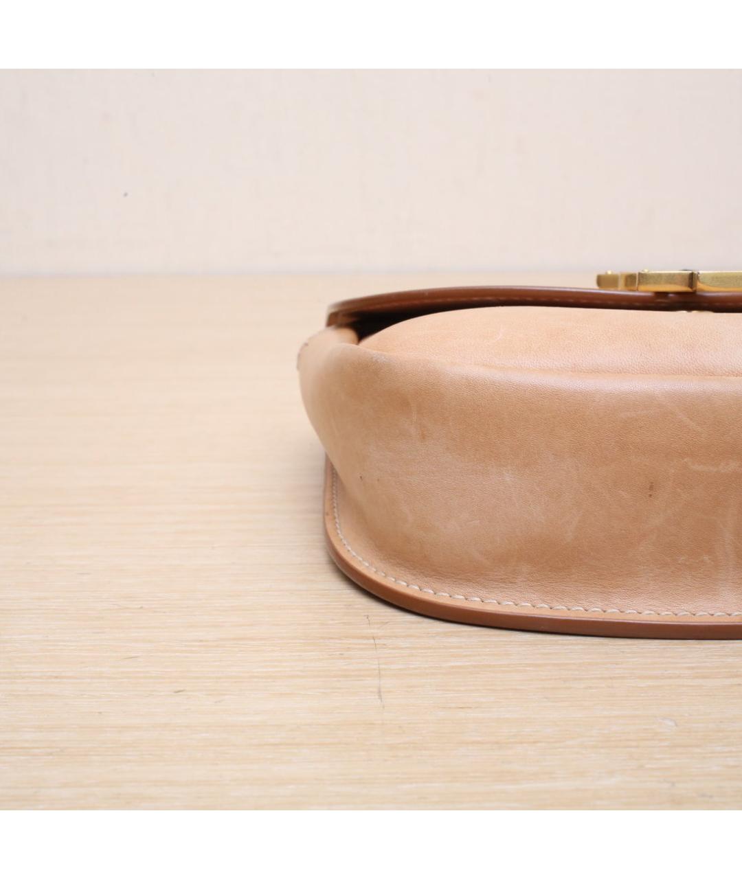 SAINT LAURENT Бежевая кожаная сумка через плечо, фото 8