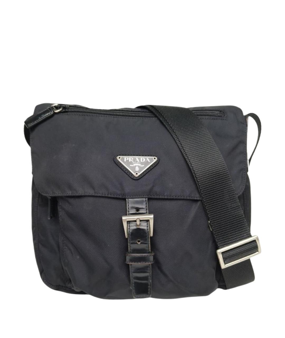 PRADA Черная тканевая сумка на плечо, фото 1