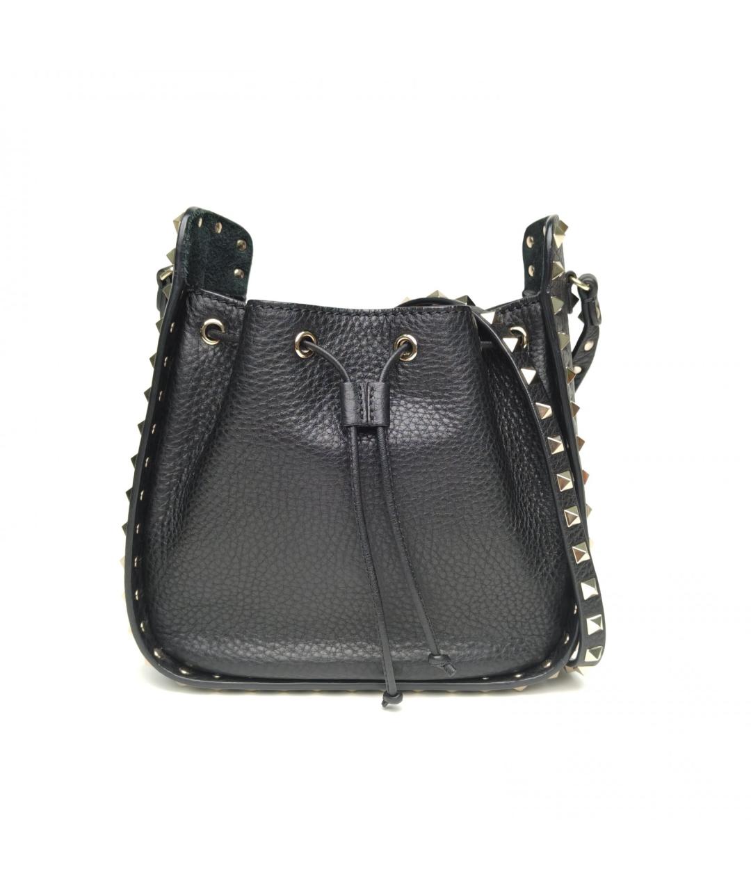 VALENTINO Черная кожаная сумка через плечо, фото 4