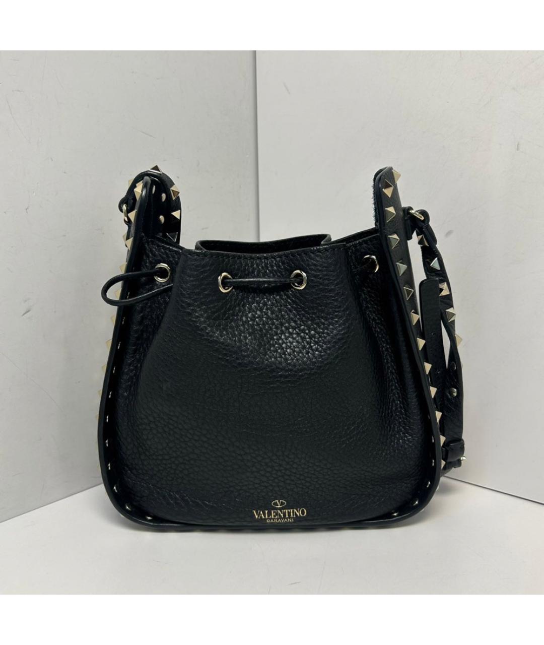 VALENTINO Черная кожаная сумка через плечо, фото 8
