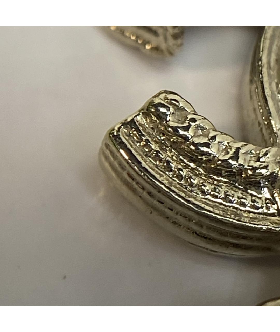 CHANEL Золотые металлические серьги, фото 7