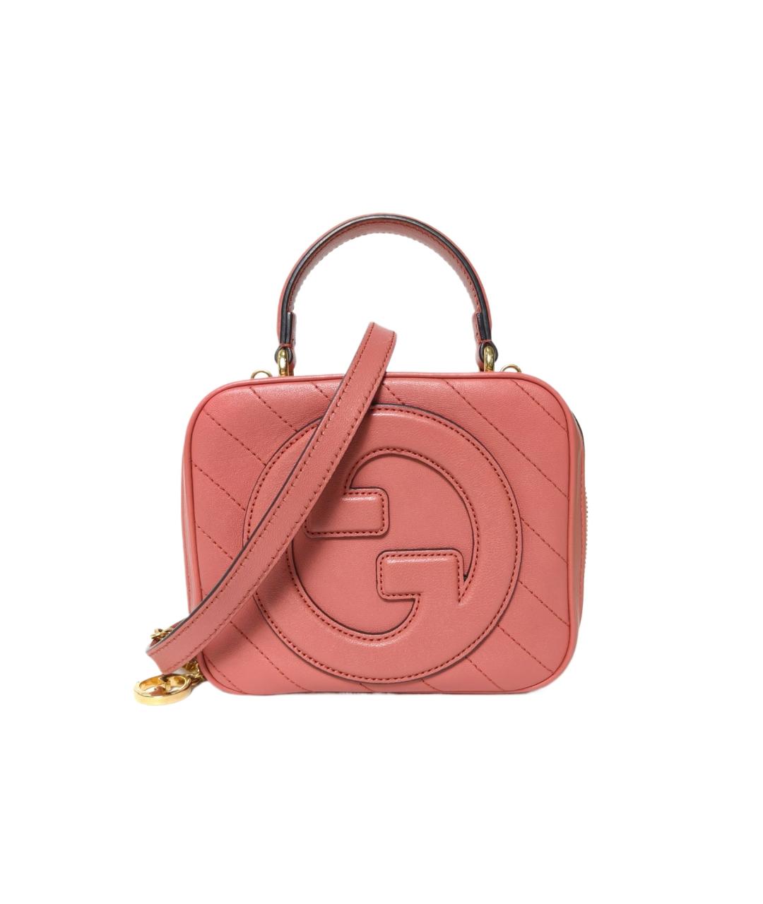 GUCCI Коралловая кожаная сумка с короткими ручками, фото 10