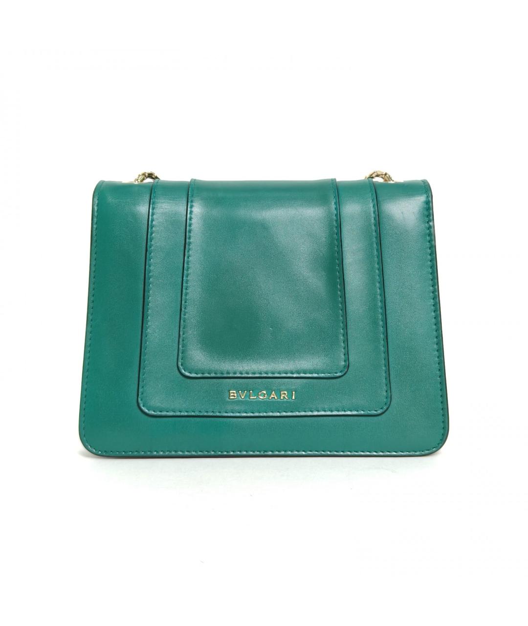 BVLGARI Зеленая кожаная сумка через плечо, фото 4