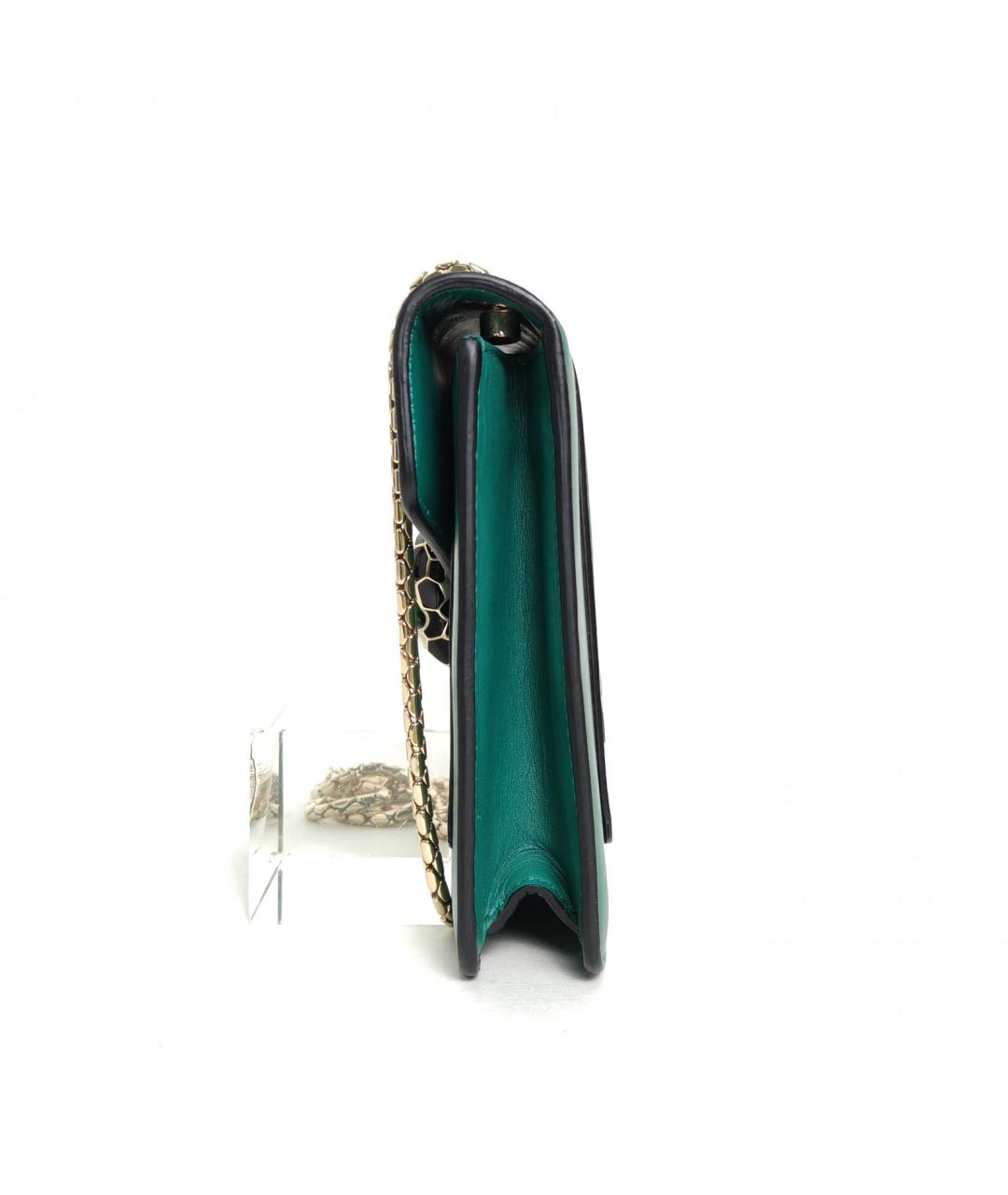 BVLGARI Зеленая кожаная сумка через плечо, фото 3